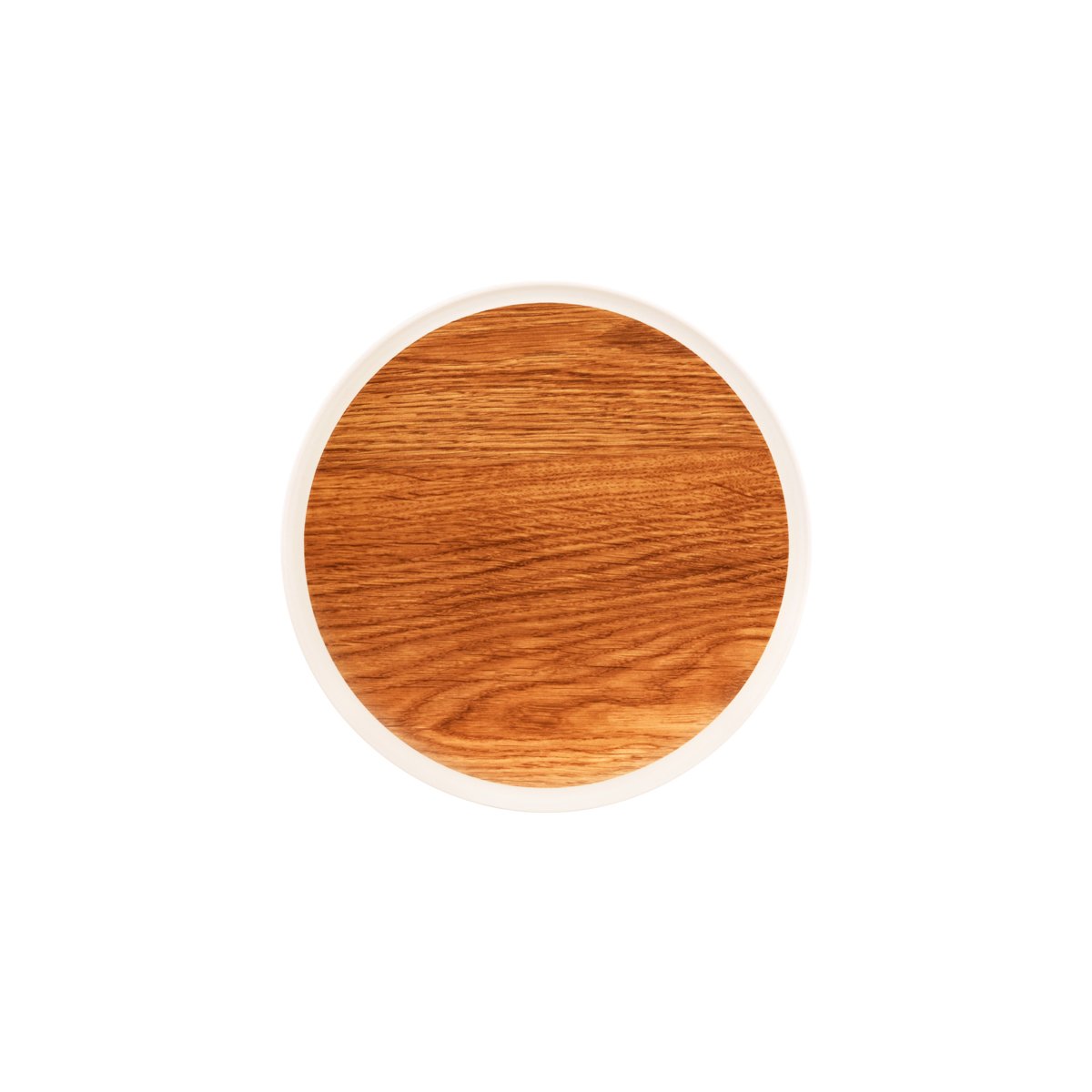 46628 Zicco Zicco Melamine Contempo Oak Round Tray Oak 304x15mm Tomkin Australia Hospitality Supplies