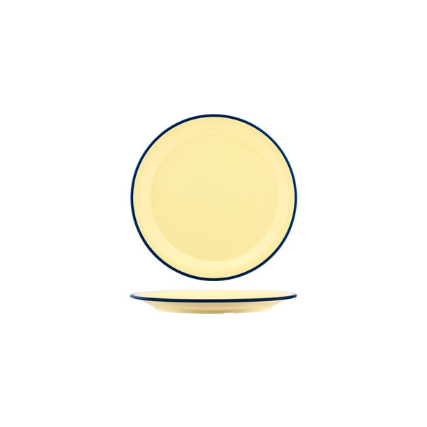 JAB Vintage Yellow / Blue Rim Round Plate 190mm | Tomkin Australia ...