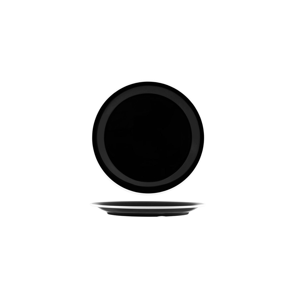 49940 JAB JAB Vintage Black / White Rim Round Plate 190mm Tomkin Australia Hospitality Supplies