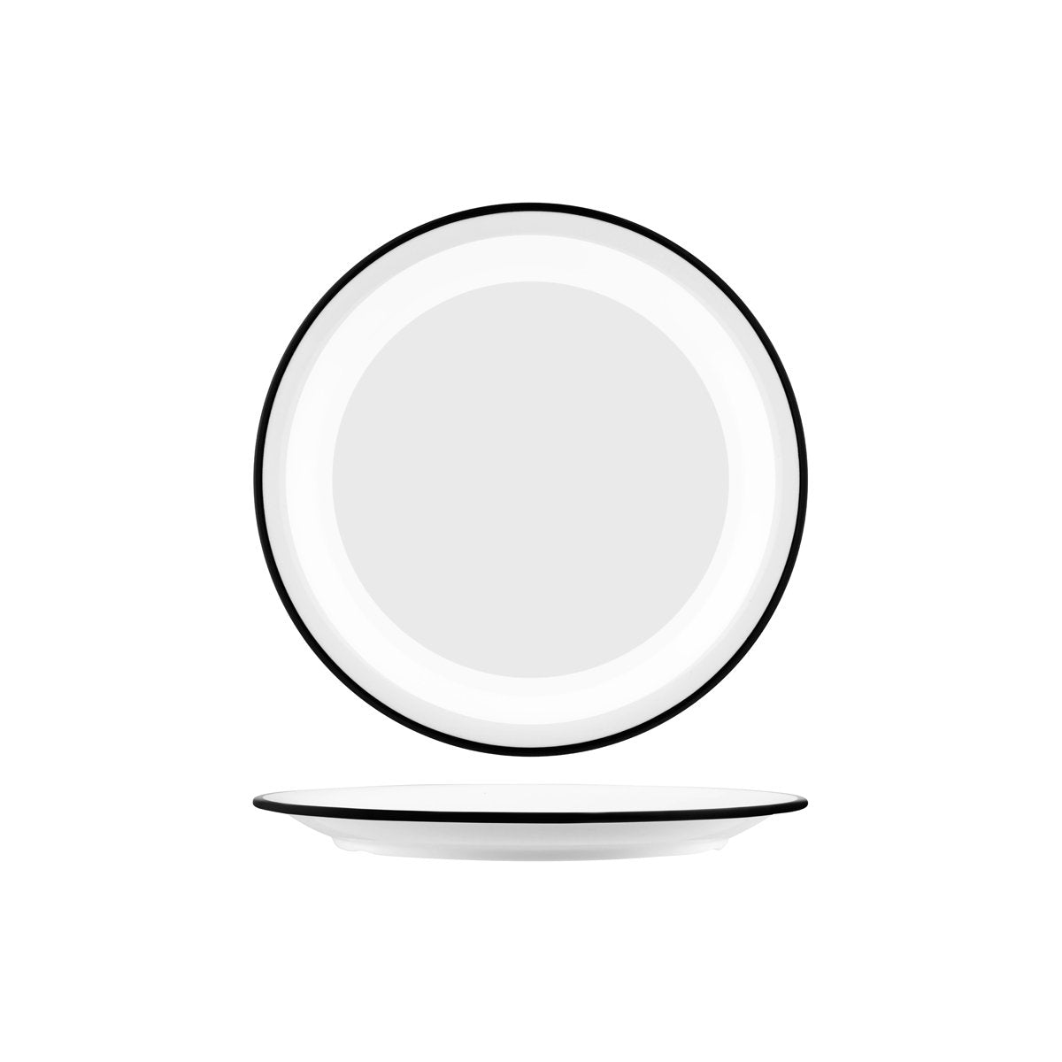 49951 JAB JAB Vintage White / Black Rim Round Plate 265mm Tomkin Australia Hospitality Supplies