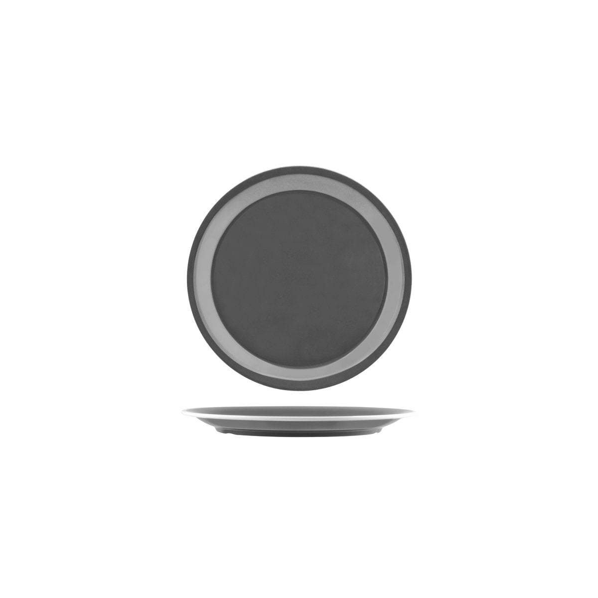 49960 JAB JAB Vintage Grey / White Rim Round Plate 190mm Tomkin Australia Hospitality Supplies