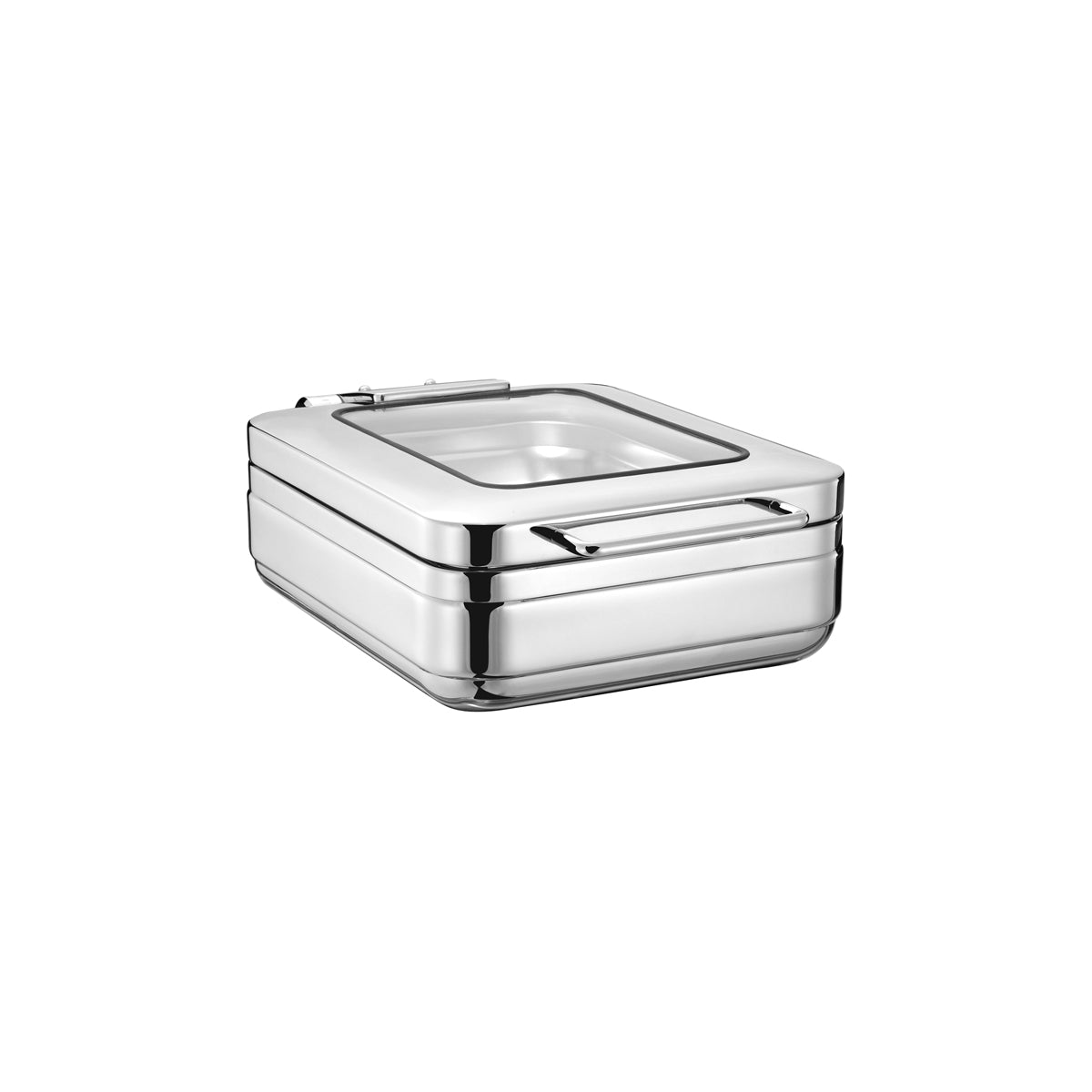 54902 Chef Inox Induction Chafer 18/8 Stainless Steel 1/2 Size with Glass Lid Tomkin Australia Hospitality Supplies