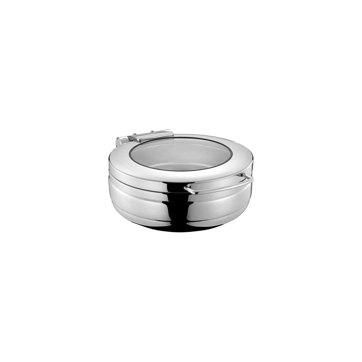 54905 Chef Inox Induction Chafer Round 18/8 Stainless Steel Small with Glass Lid Tomkin Australia Hospitality Supplies