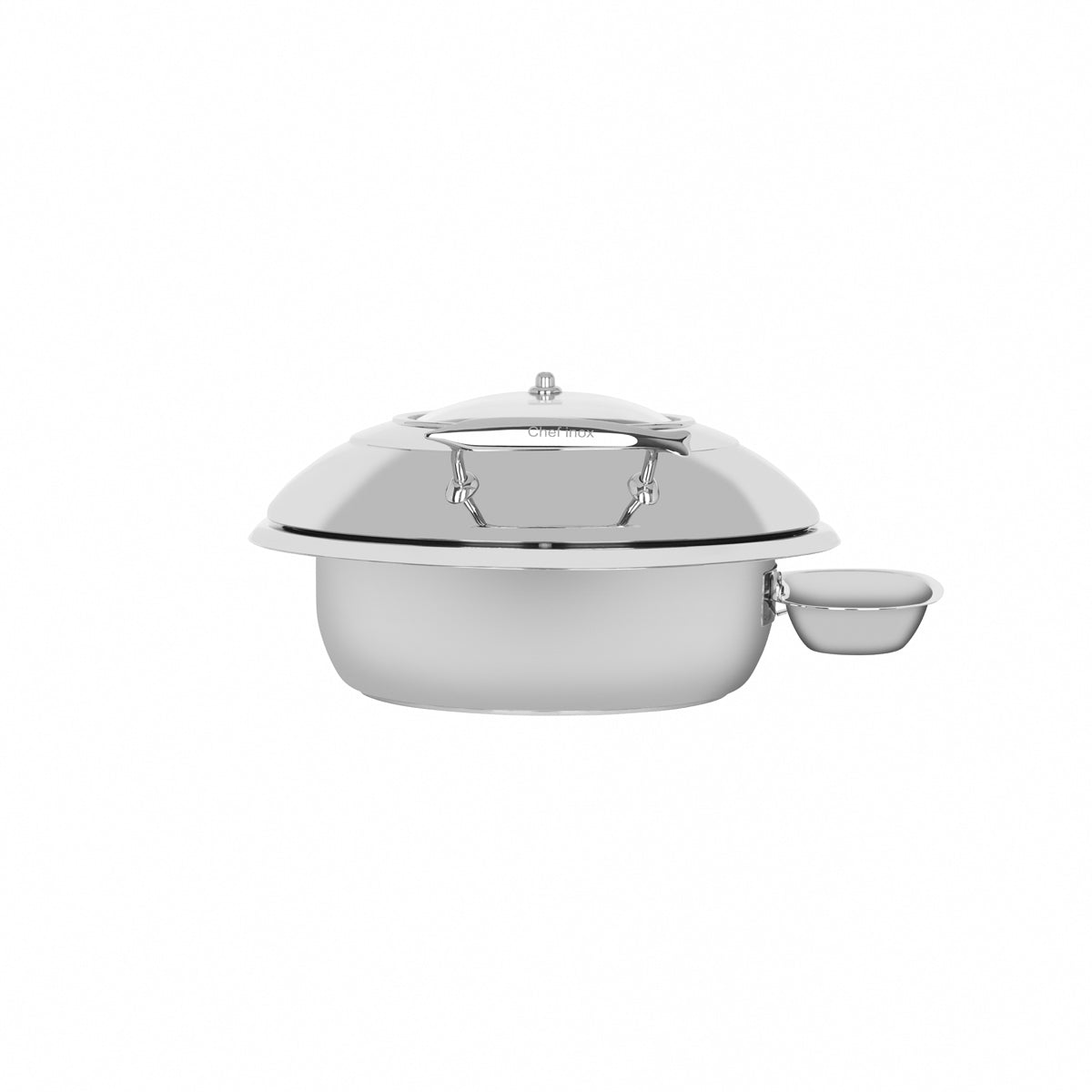 54915 Chef Inox Delux Chafer Round 18/8 Stainless Steel Small with Glass Lid Tomkin Australia Hospitality Supplies