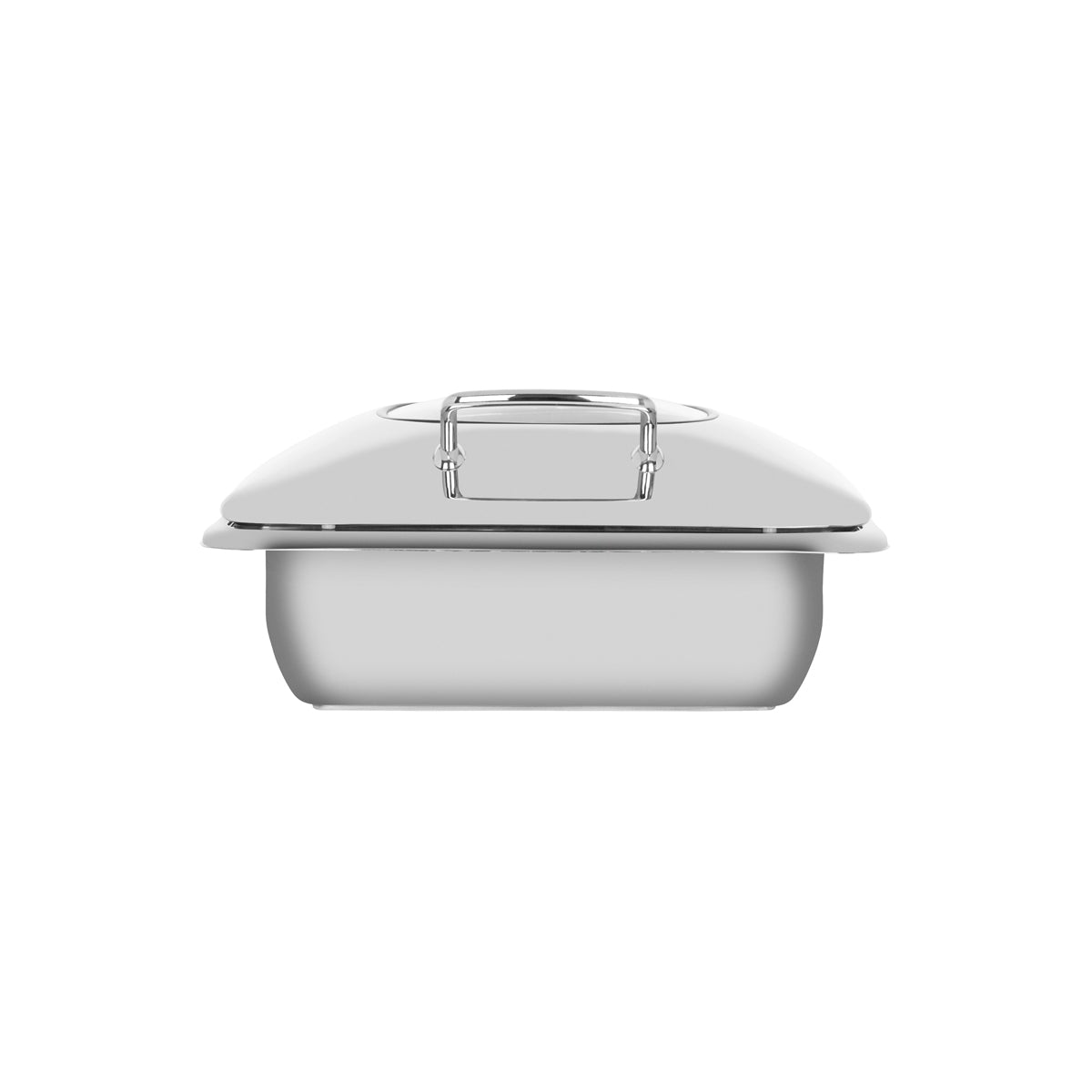 54923 Chef Inox Ultra Chafer Rectangular 18/8 Stainless Steel 2/3 Size with Glass Lid Tomkin Australia Hospitality Supplies