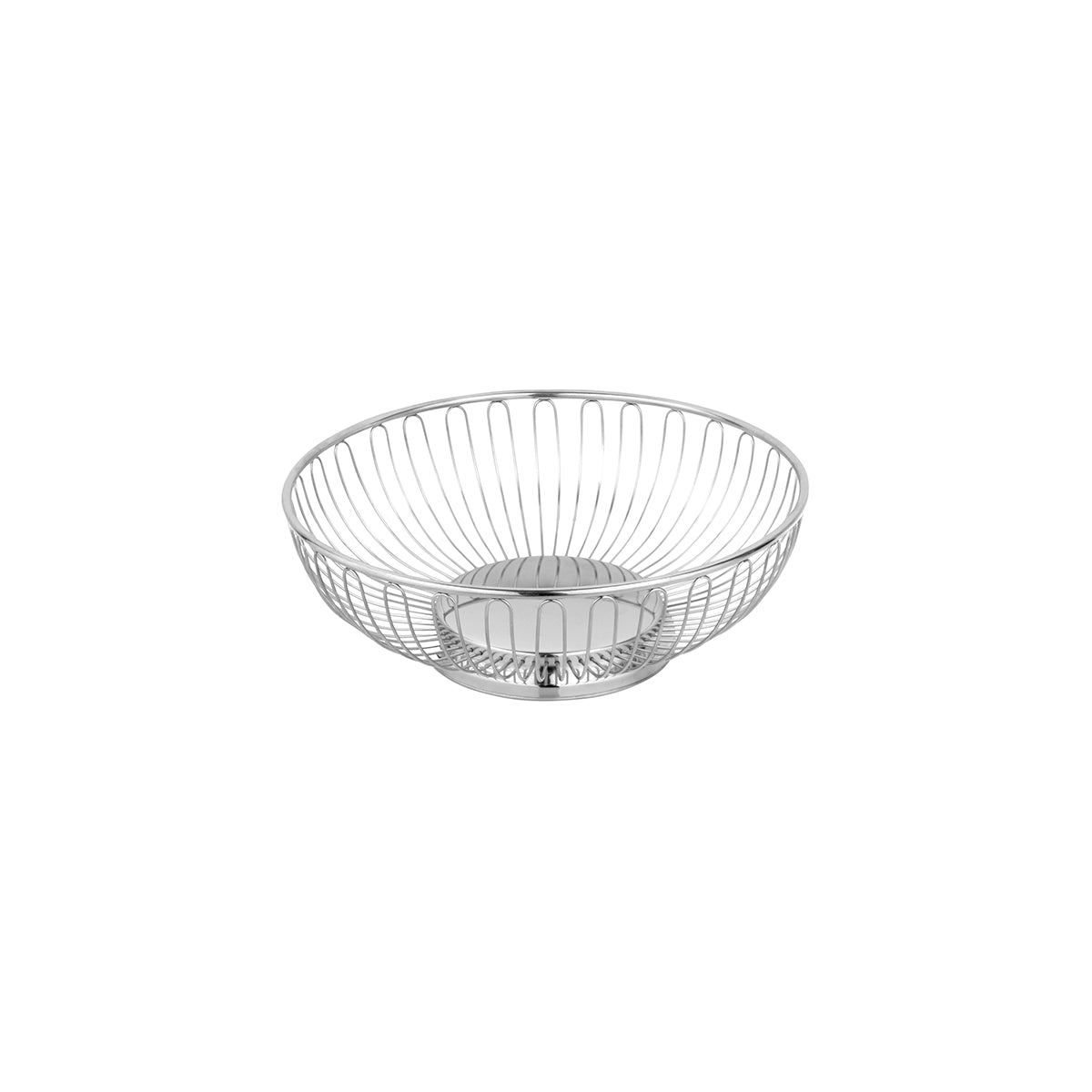 70356 Chef Inox Round Wire Basket Solid Base Stainless Steel 246x85mm Tomkin Australia Hospitality Supplies