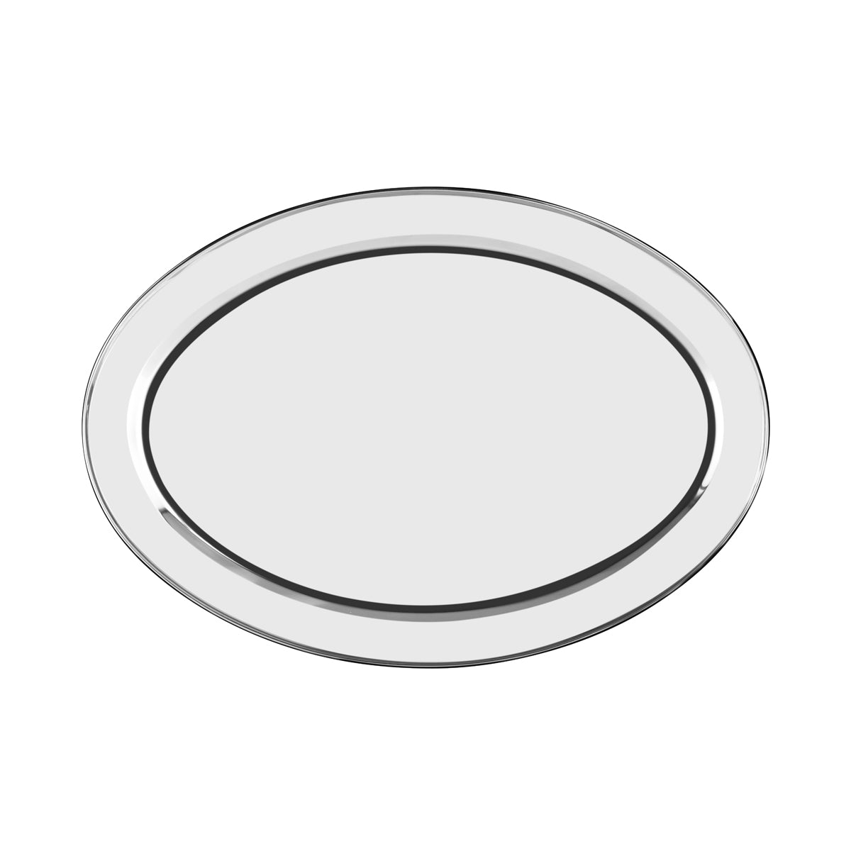 70722 Chef Inox Oval Platter Rolled Edge Stainless Steel 550x445mm Tomkin Australia Hospitality Supplies