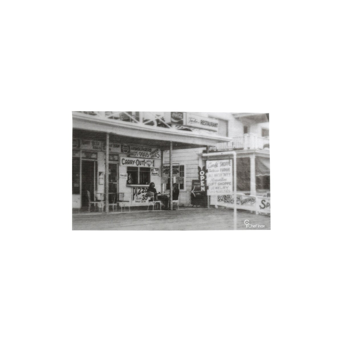 74210 Chef Inox Greaseproof Paper Vintage Corner Store 190x310mm (200 Sheet) Tomkin Australia Hospitality Supplies