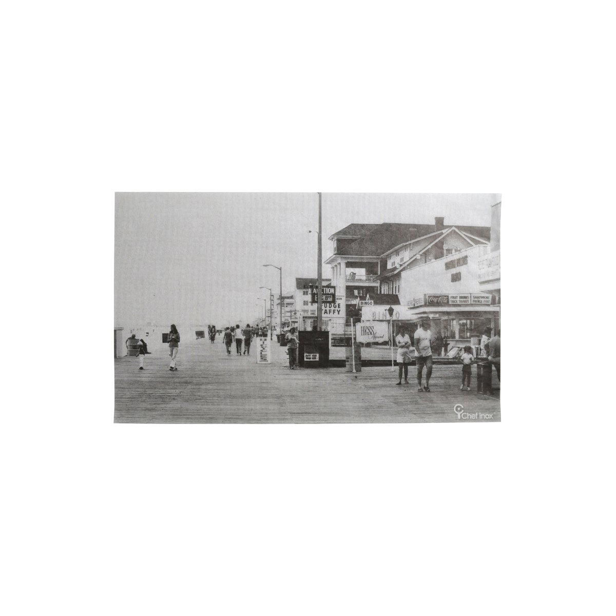 74211 Chef Inox Greaseproof Paper Vintage Coney Island Boardwalk 190x310mm (200 Sheet) Tomkin Australia Hospitality Supplies