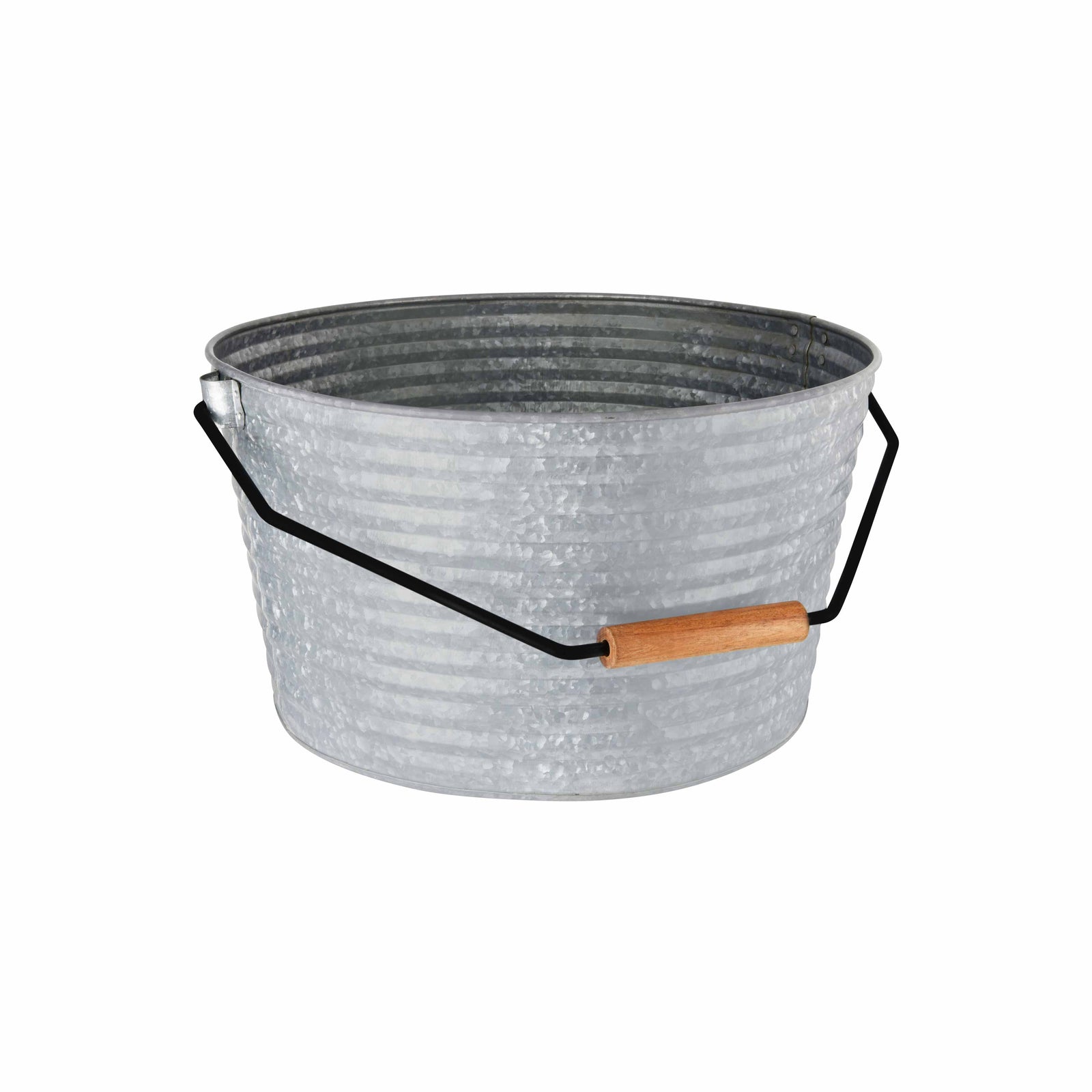 78690 Chef Inox Coney Island Beverage Tub Galvanised with Black Handle 450x340mm Tomkin Australia Hospitality Supplies