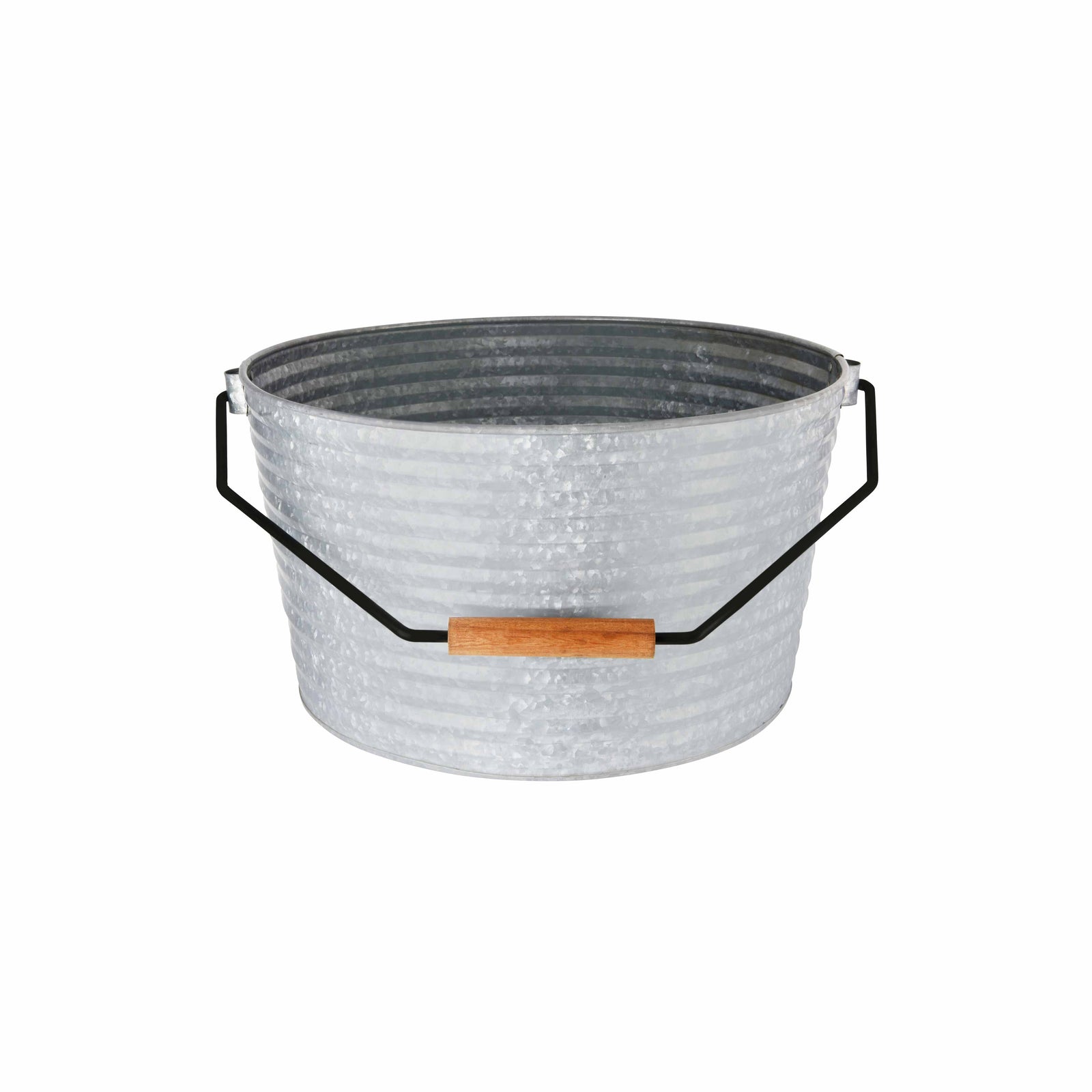 78690 Chef Inox Coney Island Beverage Tub Galvanised with Black Handle 450x340mm Tomkin Australia Hospitality Supplies