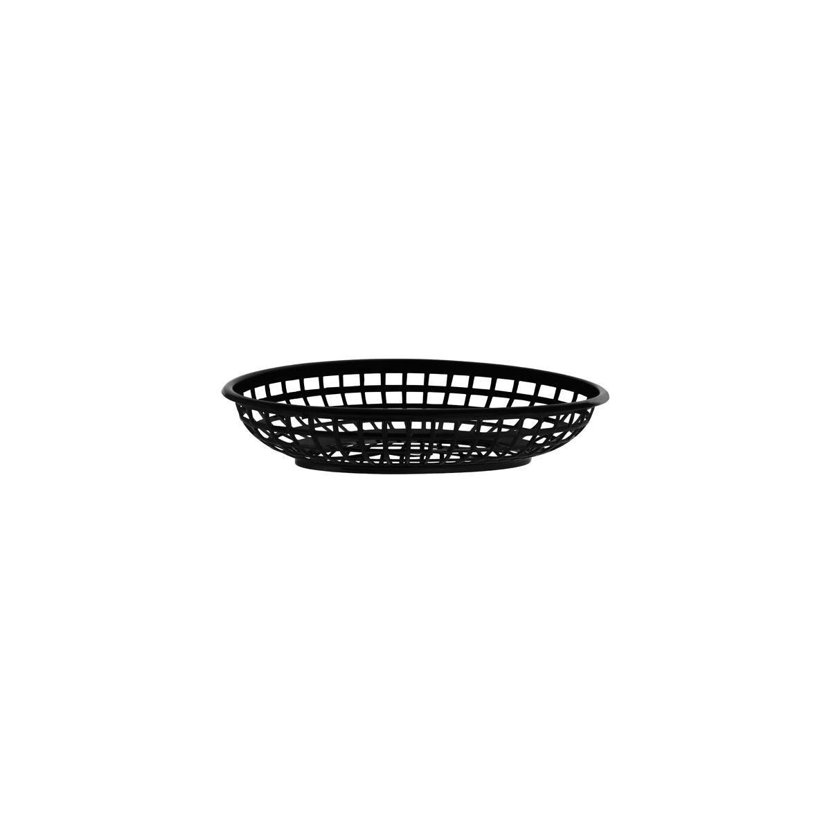 78702 Chef Inox Coney Island Oval Serving Basket Plastic Black 240x150x50mm Tomkin Australia Hospitality Supplies