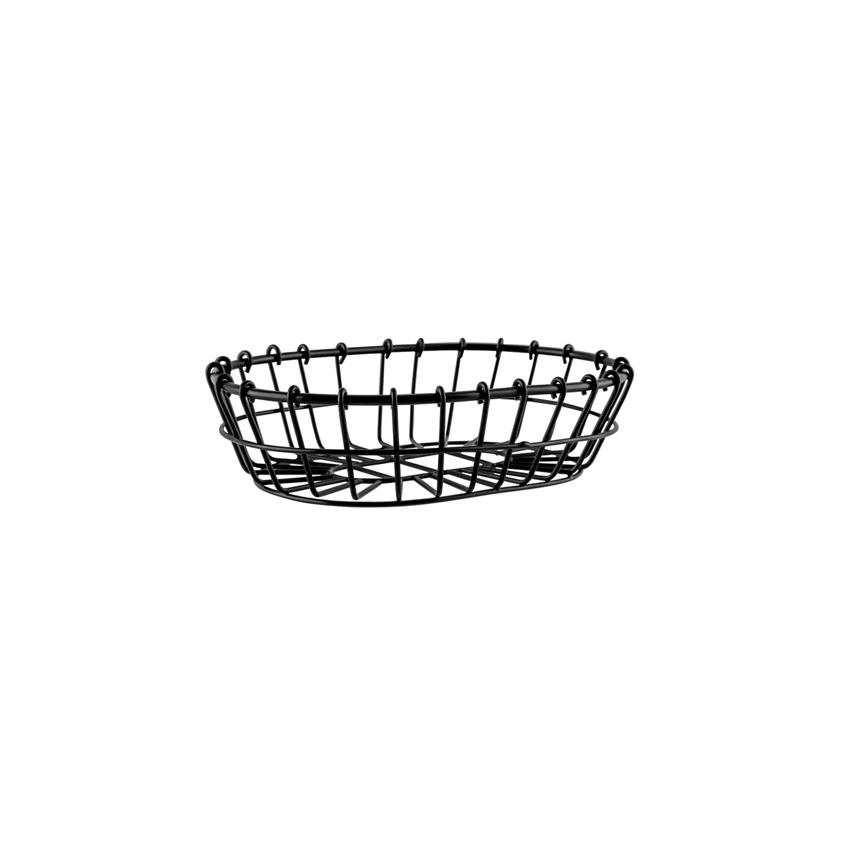 78742 Chef Inox Coney Island Patina Oval Wire Basket Black 230x155x60mm Tomkin Australia Hospitality Supplies