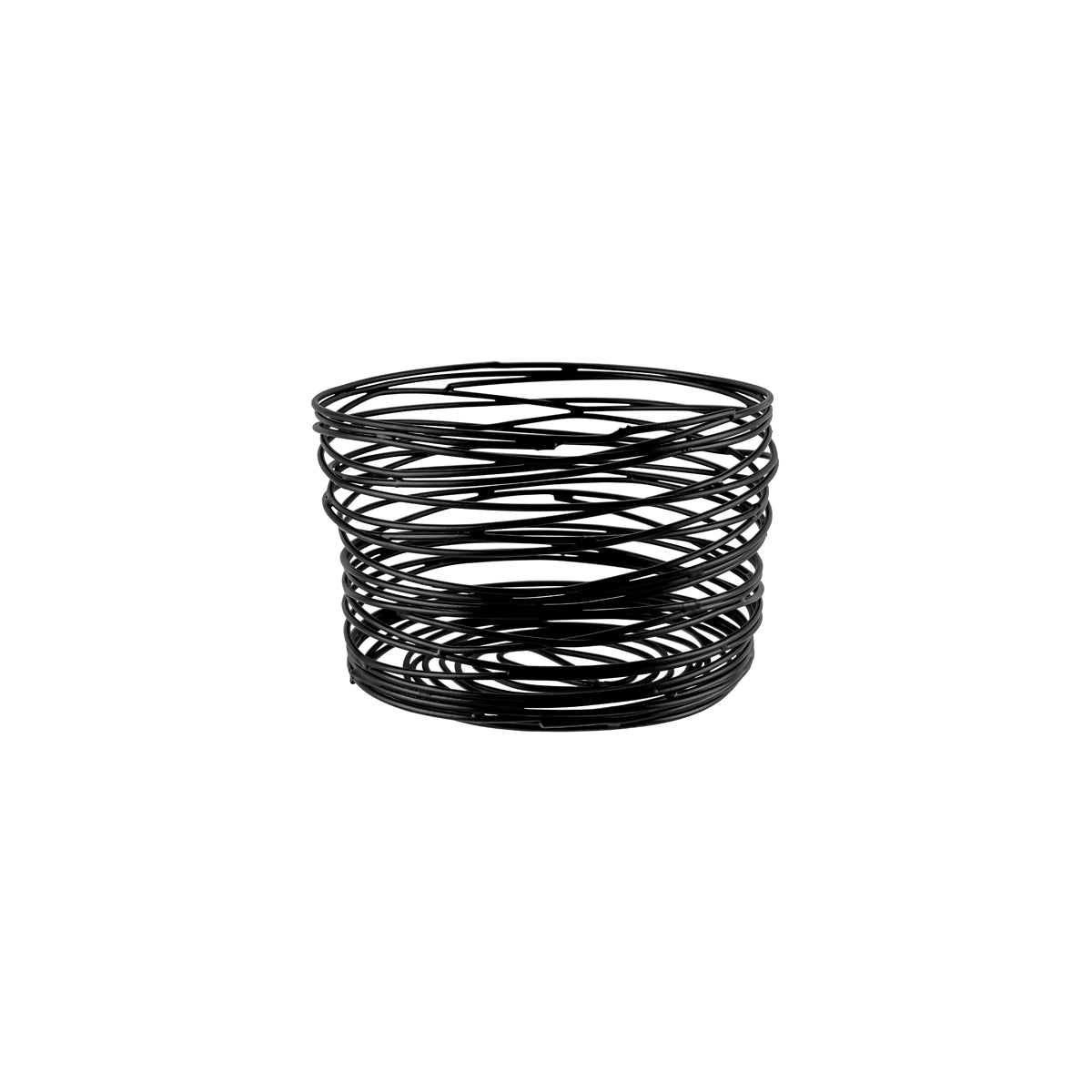 78744 Chef Inox Coney Island Patina Round Wire Basket Black 180x180x155mm Tomkin Australia Hospitality Supplies
