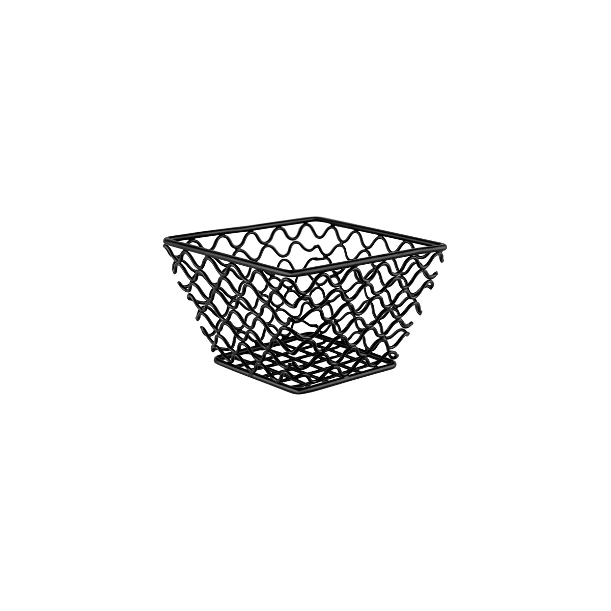 78745 Chef Inox Coney Island Patina Square Wire Basket Black 155x155x105mm Tomkin Australia Hospitality Supplies