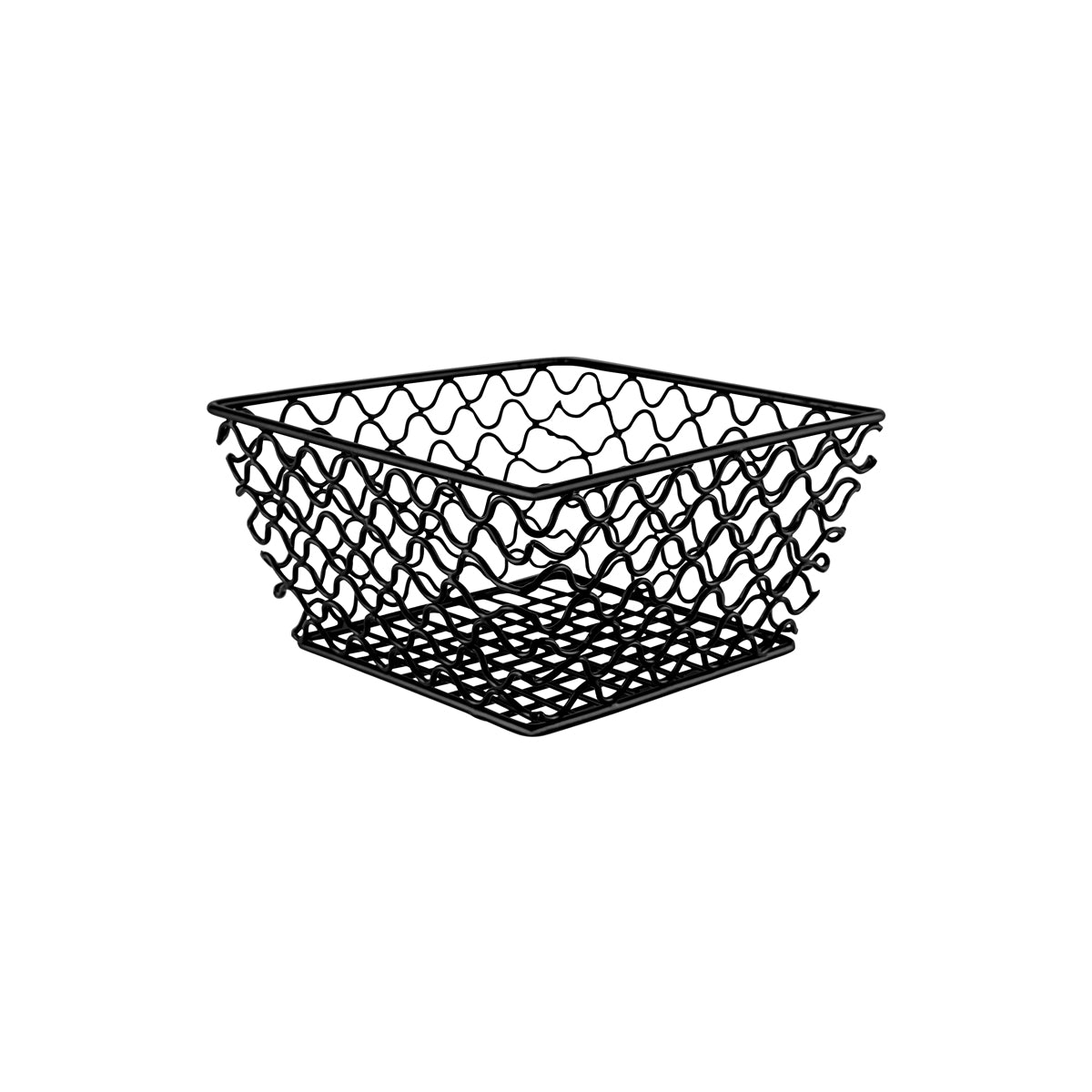 78746 Chef Inox Coney Island Patina Square Wire Basket Black 205x205x105mm Tomkin Australia Hospitality Supplies