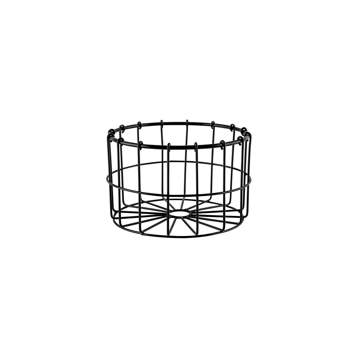 78748 Chef Inox Coney Island Patina Round Wire Basket Black 180x155mm Tomkin Australia Hospitality Supplies