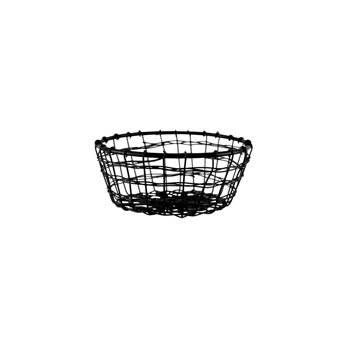78749 Chef Inox Coney Island Patina Round Mesh Wire Basket Black 160x70mm Tomkin Australia Hospitality Supplies