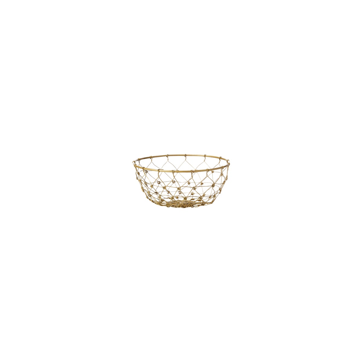 78756 Chef Inox Coney Island Patina Round Fishing Net Wire Basket Gold 160x80mm Tomkin Australia Hospitality Supplies
