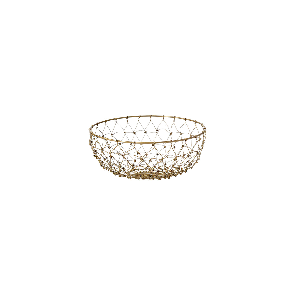 78757 Chef Inox Coney Island Patina Round Fishing Net Wire Basket Gold 230x100mm Tomkin Australia Hospitality Supplies