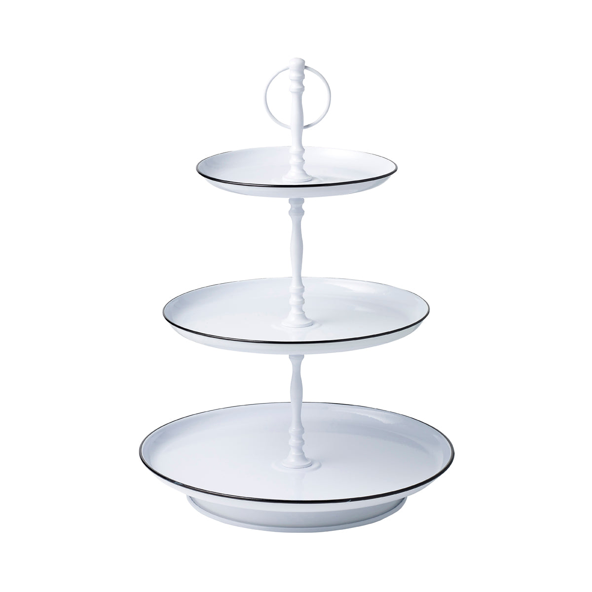 78786 Chef Inox Coney Island Tea Stand 3-Tier White Galvanised 180/250/310x470mm Tomkin Australia Hospitality Supplies