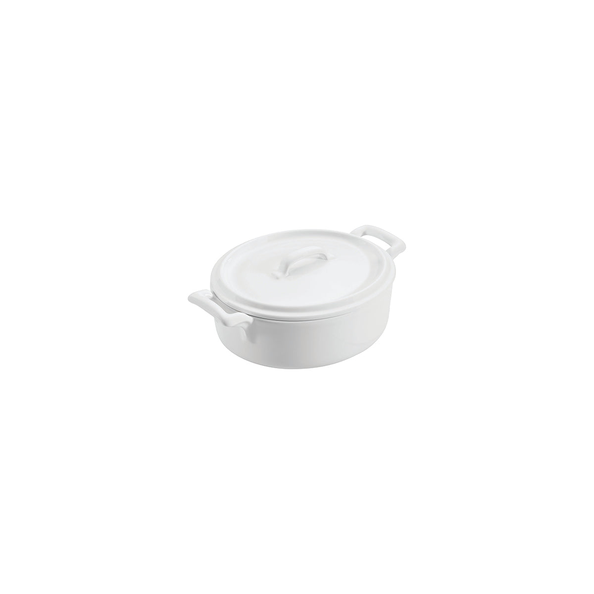 901361 Tablekraft Vitroceram Casserole Round With Lid White 250ml Tomkin Australia Hospitality Supplies