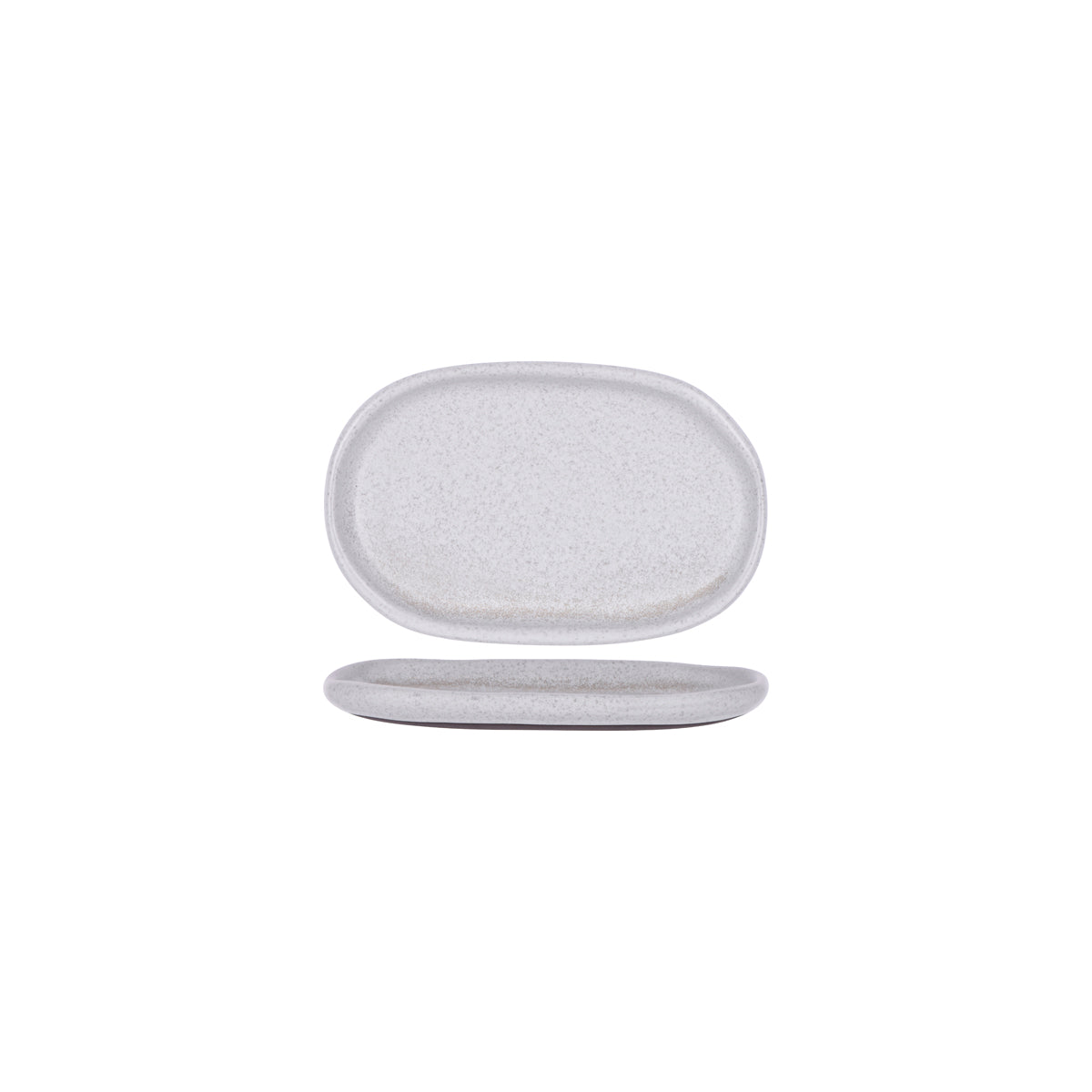 905208 Tablekraft Naturals Ash Grey Oval Coupe Plate 210x135mm Tomkin Australia Hospitality Supplies