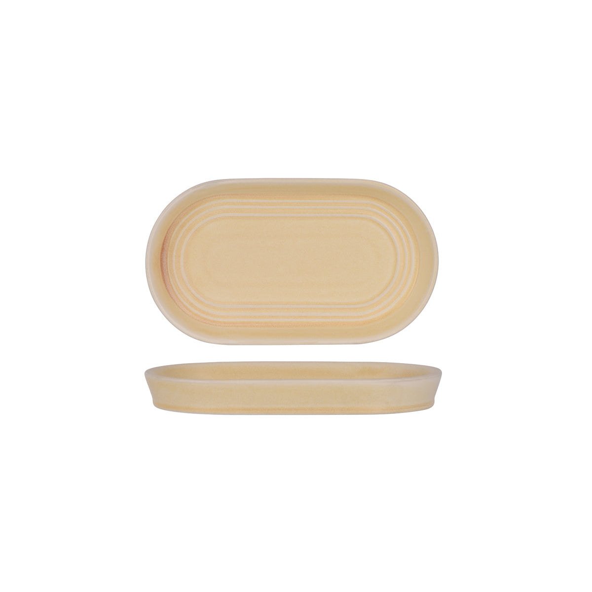 906022 Tablekraft Urban Loft Sandstone Oval Serve Platter 240x135mm Tomkin Australia Hospitality Supplies
