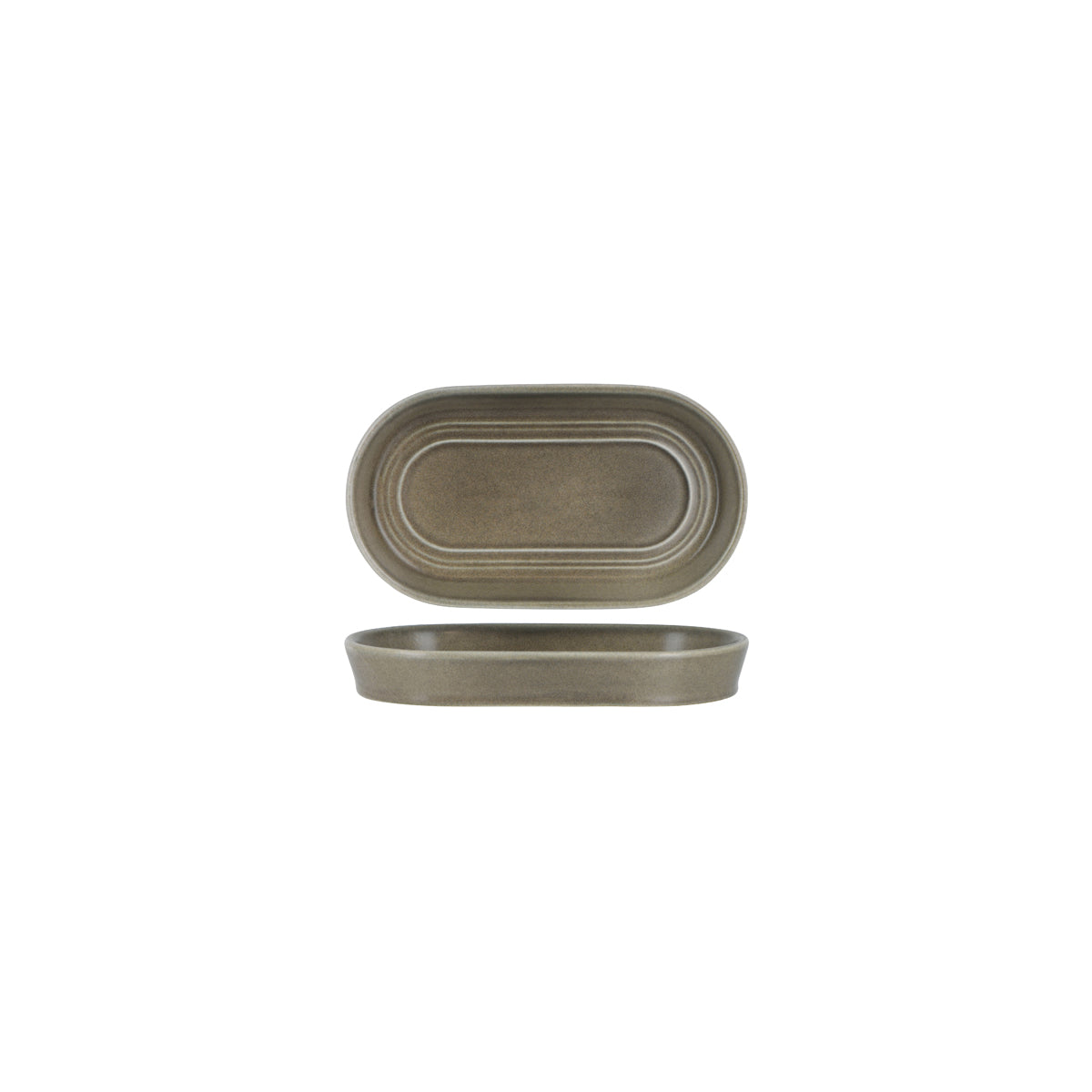 906321 Tablekraft Urban Loft Frost Grey Oval Serve Platter 180x100mm Tomkin Australia Hospitality Supplies