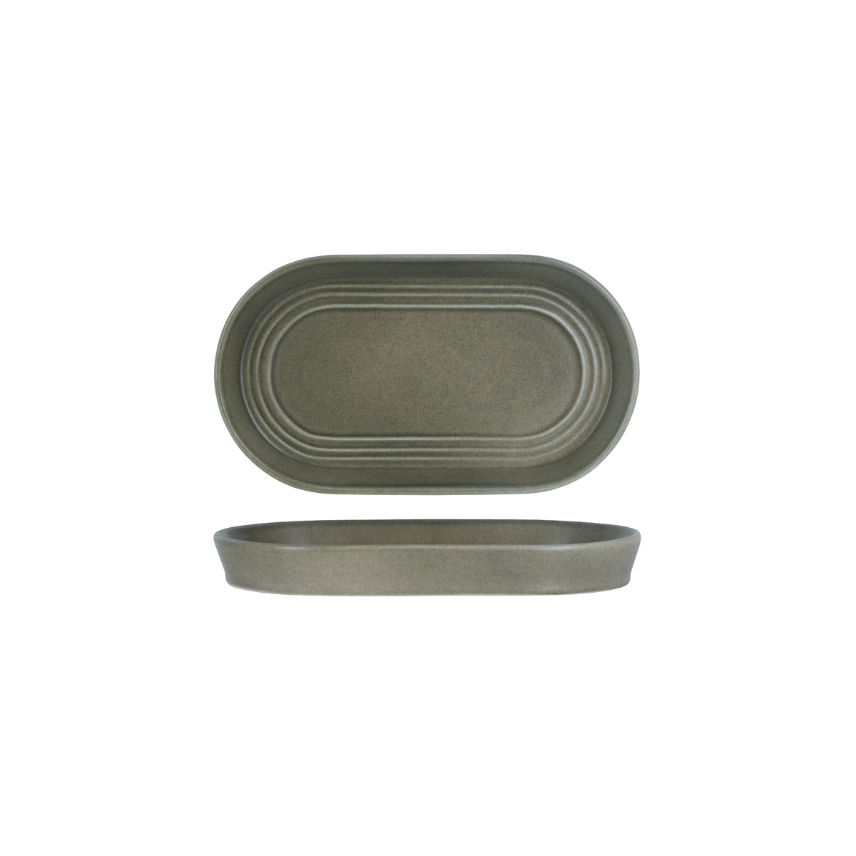 906322 Tablekraft Urban Loft Frost Grey Oval Serve Platter 240x135mm Tomkin Australia Hospitality Supplies