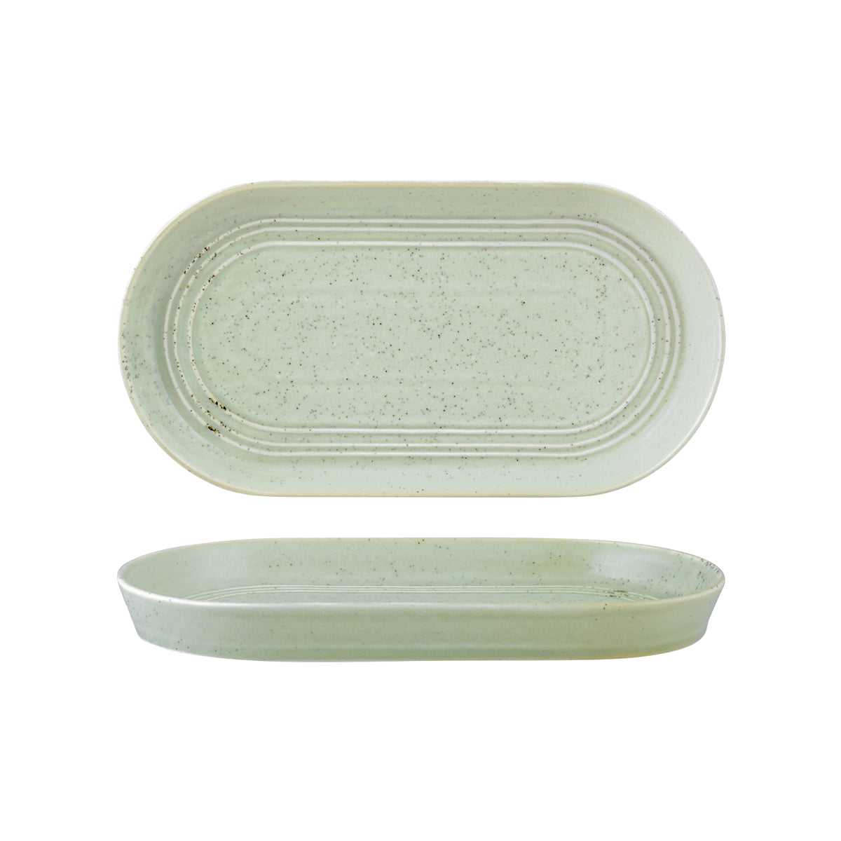 907023 Tablekraft Urban Loft Pistachio Oval Serve Platter 310x165mm Tomkin Australia Hospitality Supplies