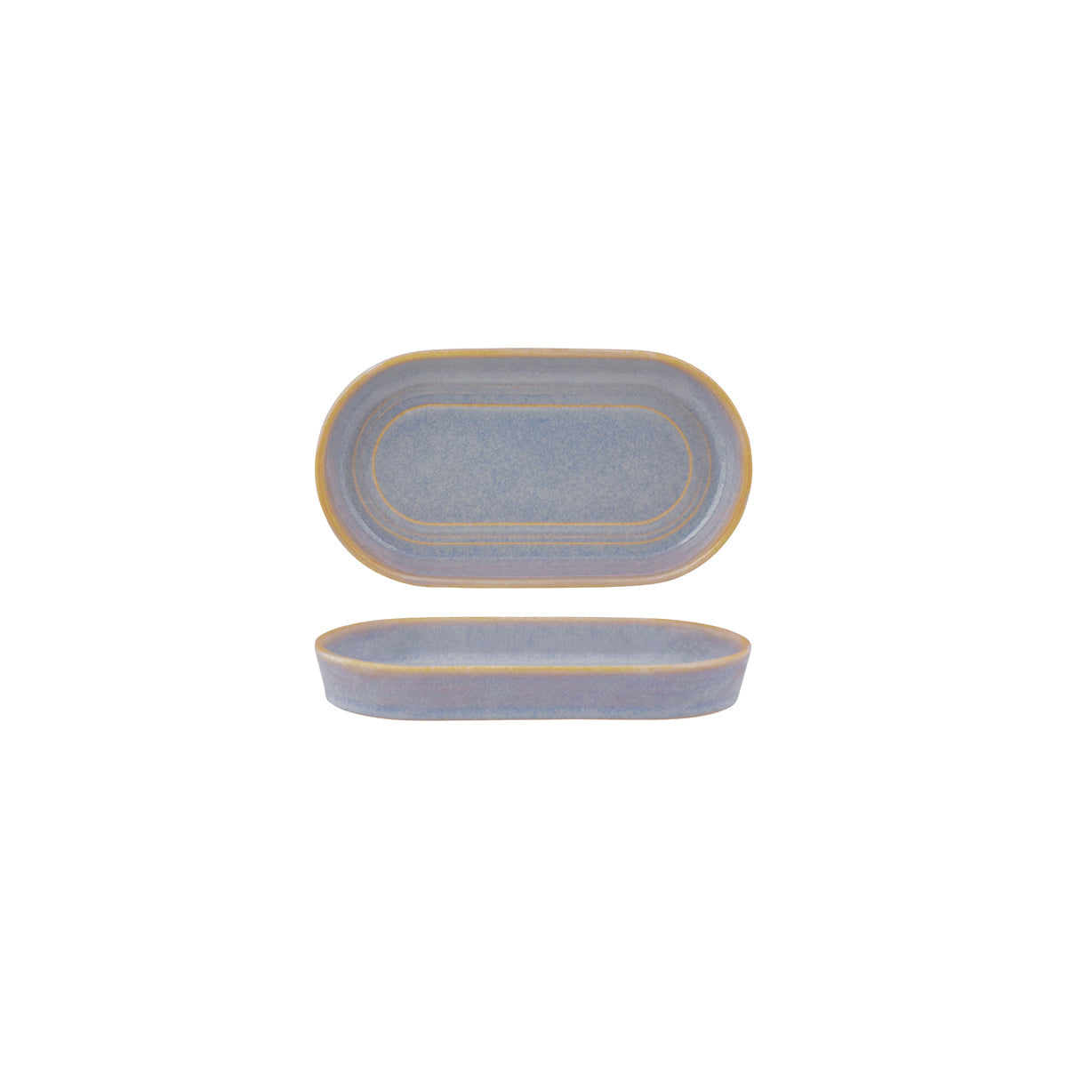 907121 Tablekraft Urban Loft Azure Blue Oval Serve Platter 180x100mm Tomkin Australia Hospitality Supplies