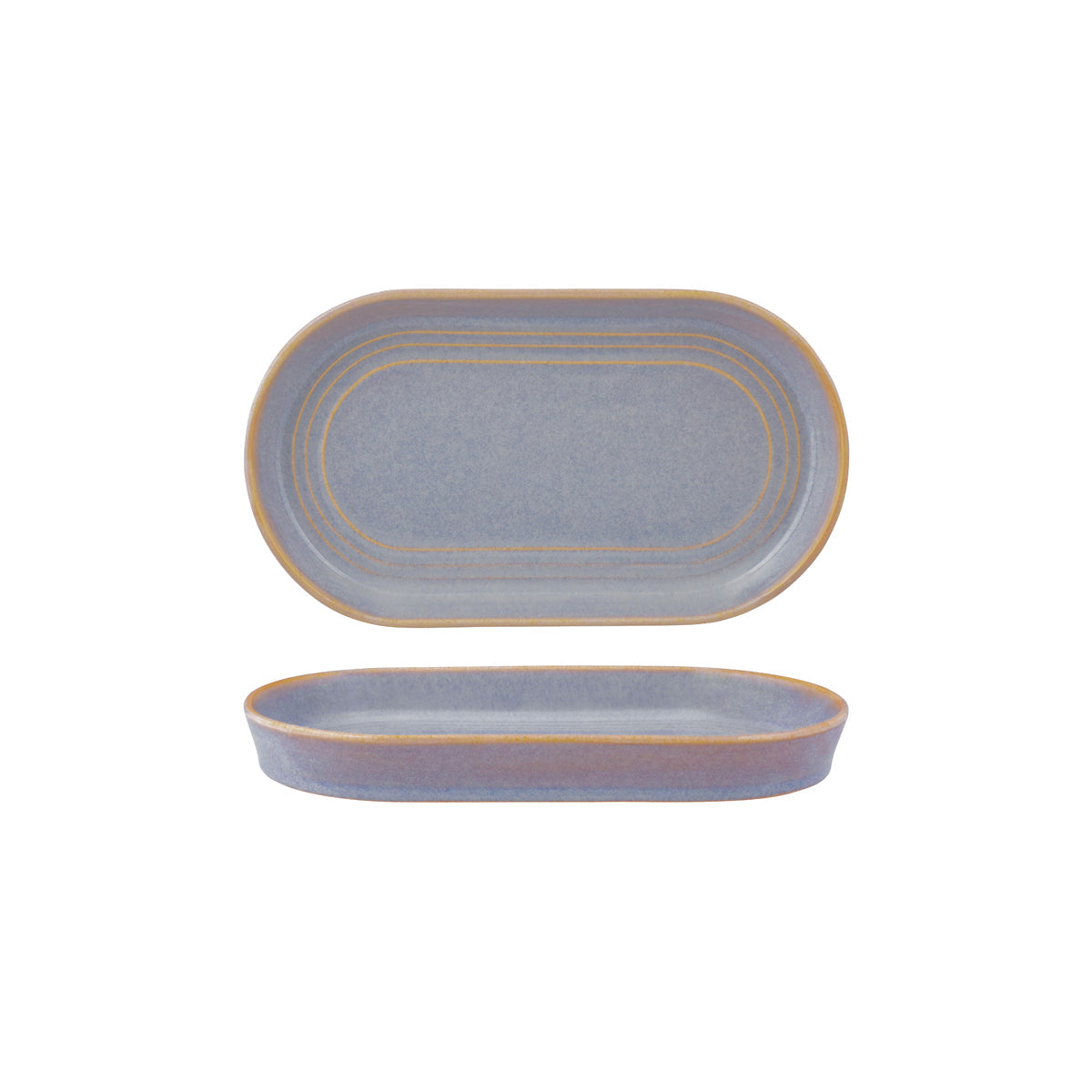 907122 Tablekraft Urban Loft Azure Blue Oval Serve Platter 240x135mm Tomkin Australia Hospitality Supplies
