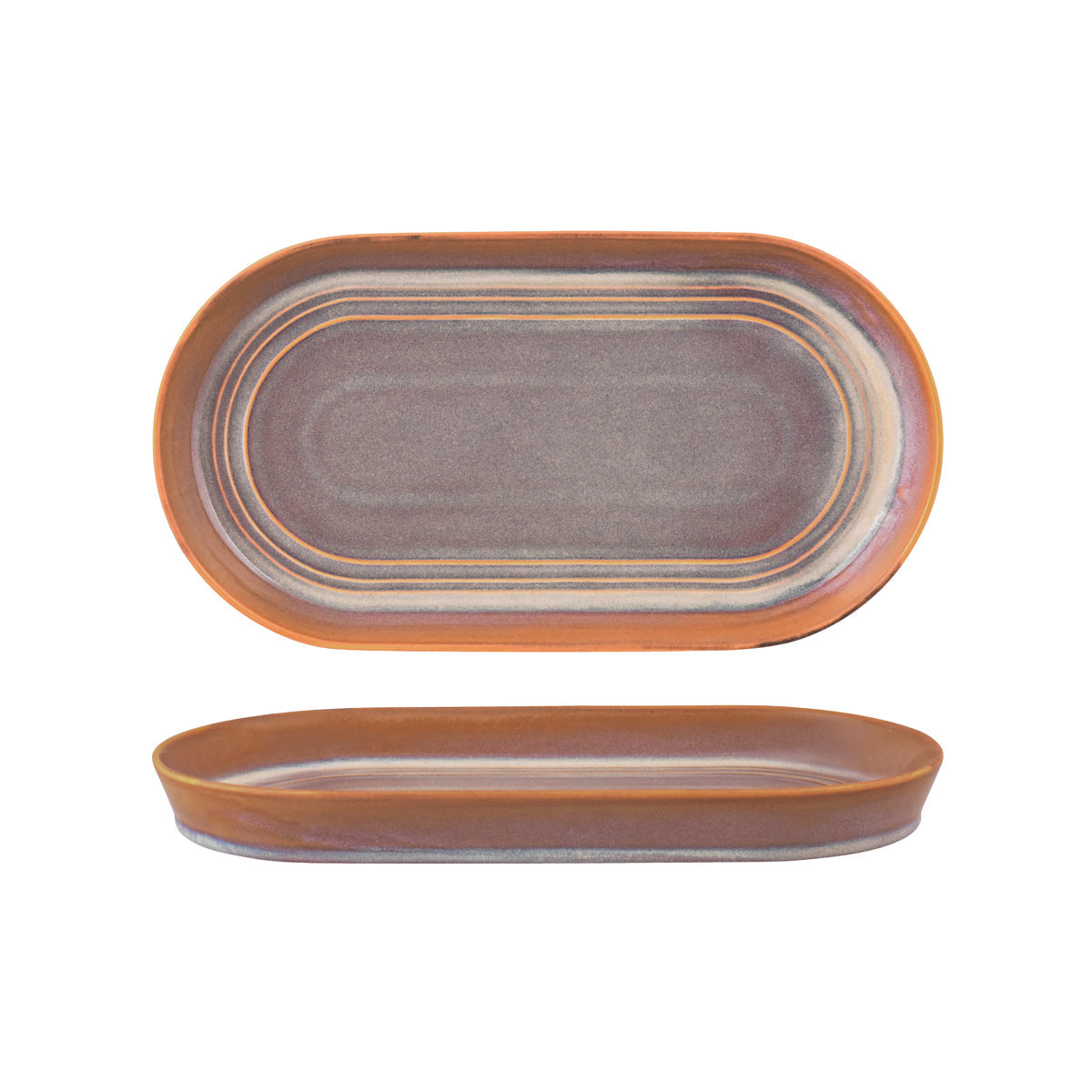 907223 Tablekraft Urban Loft Auburn Oval Serve Platter 310x165mm Tomkin Australia Hospitality Supplies