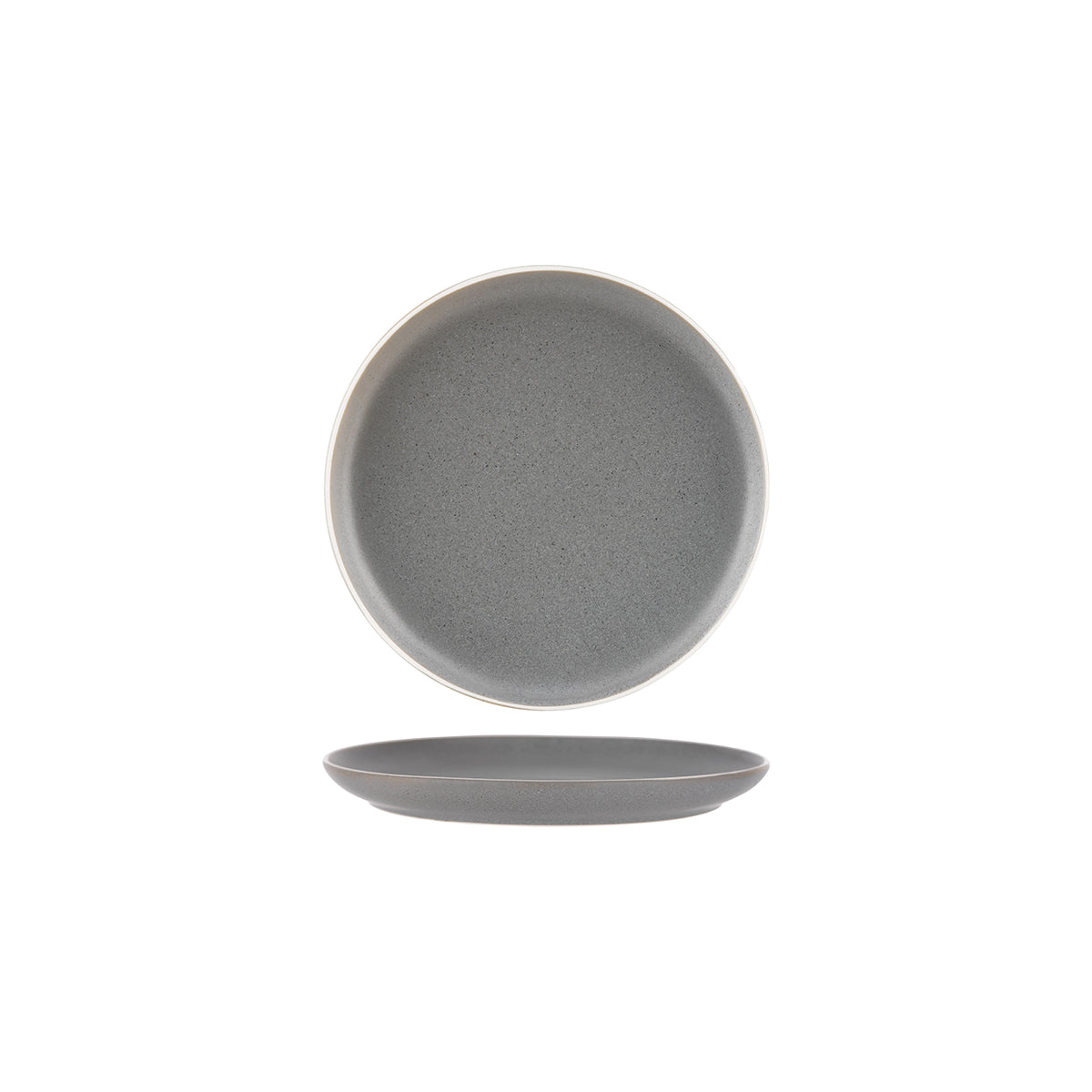 908008 Tablekraft Urban Grey Coupe Plate 203mm Tomkin Australia Hospitality Supplies