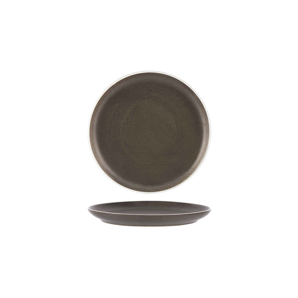 908308 Tablekraft Urban Dark Grey Coupe Plate 203mm Tomkin Australia Hospitality Supplies