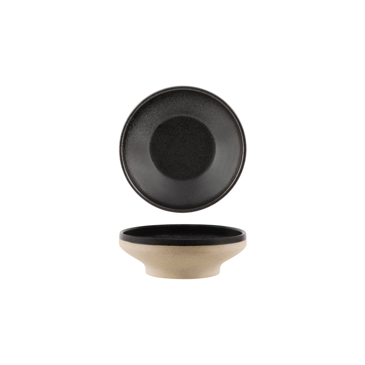 908718 Tablekraft Soho Speckle Black Footed Bowl 156mm Tomkin Australia Hospitality Supplies