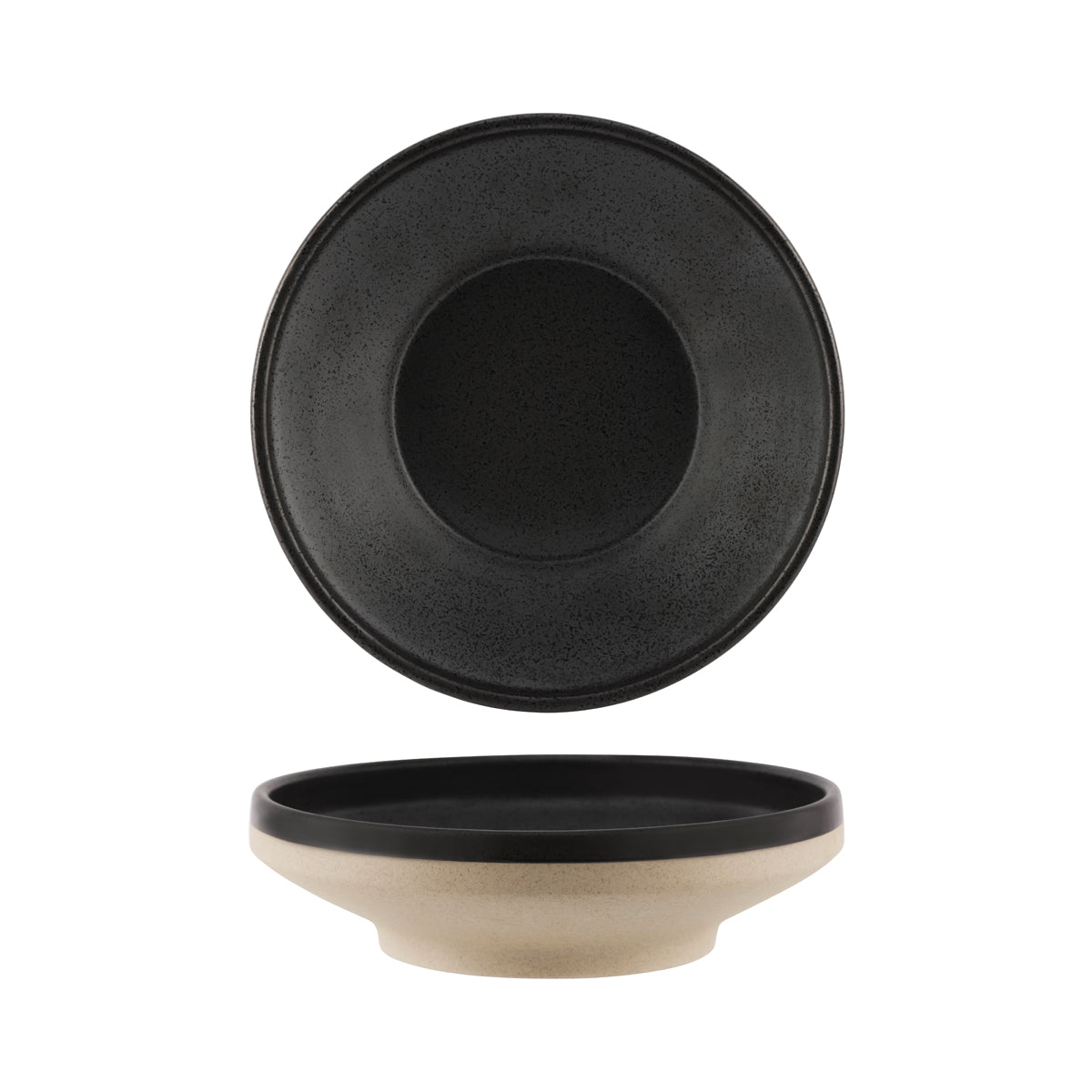 908720 Tablekraft Soho Speckle Black Footed Bowl 227mm Tomkin Australia Hospitality Supplies