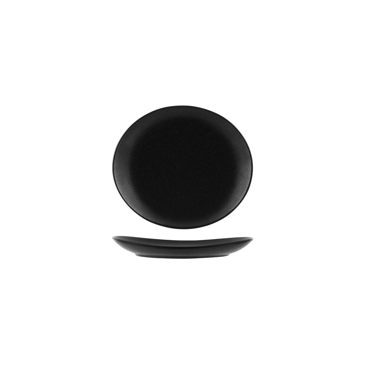 909535 Tablekraft Black Oval Coupe Plate 210mm Tomkin Australia Hospitality Supplies
