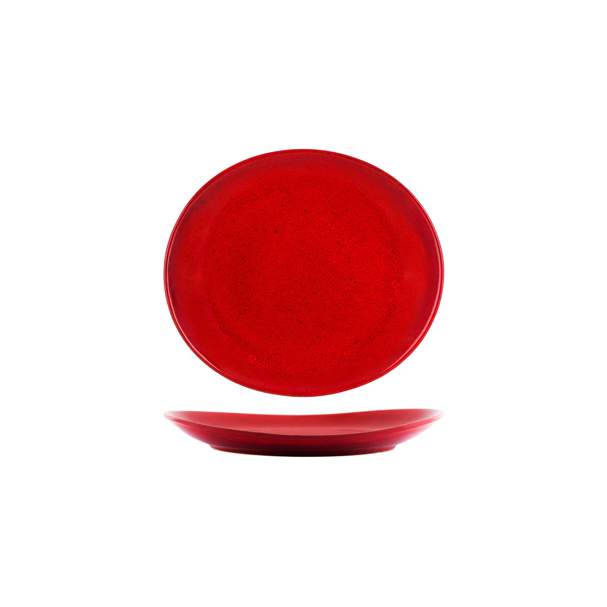 98220 Tablekraft Artistica Reactive Red Oval Plate 210mm Tomkin Australia Hospitality Supplies