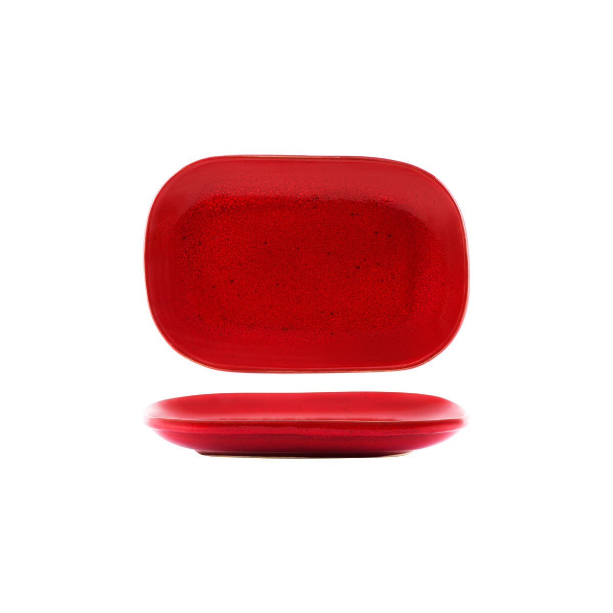 98238 Tablekraft Artistica Reactive Red Rectangular Plate 245mm Tomkin Australia Hospitality Supplies