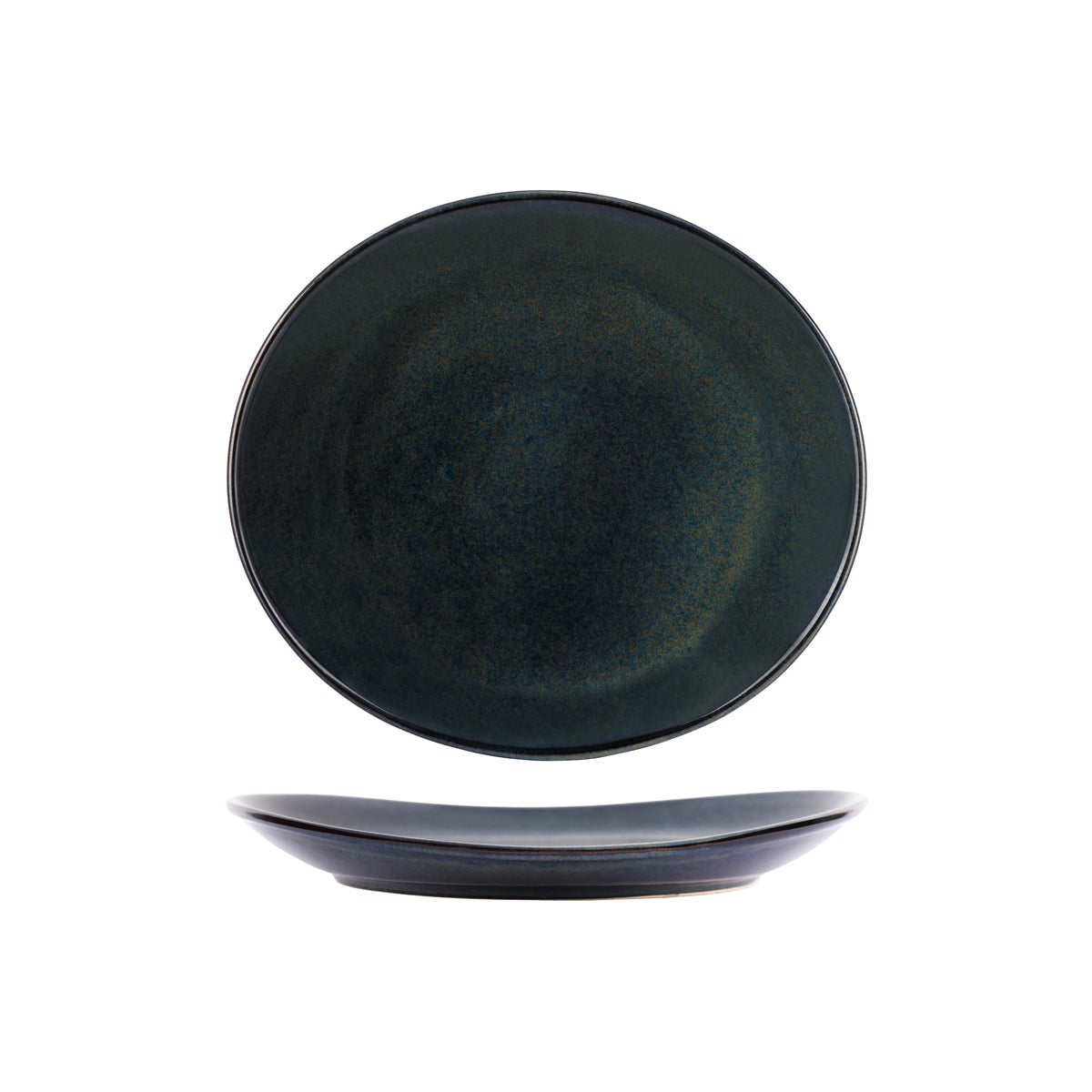 98723 Tablekraft Artistica Midnight Blue Oval Plate 250mm Tomkin Australia Hospitality Supplies