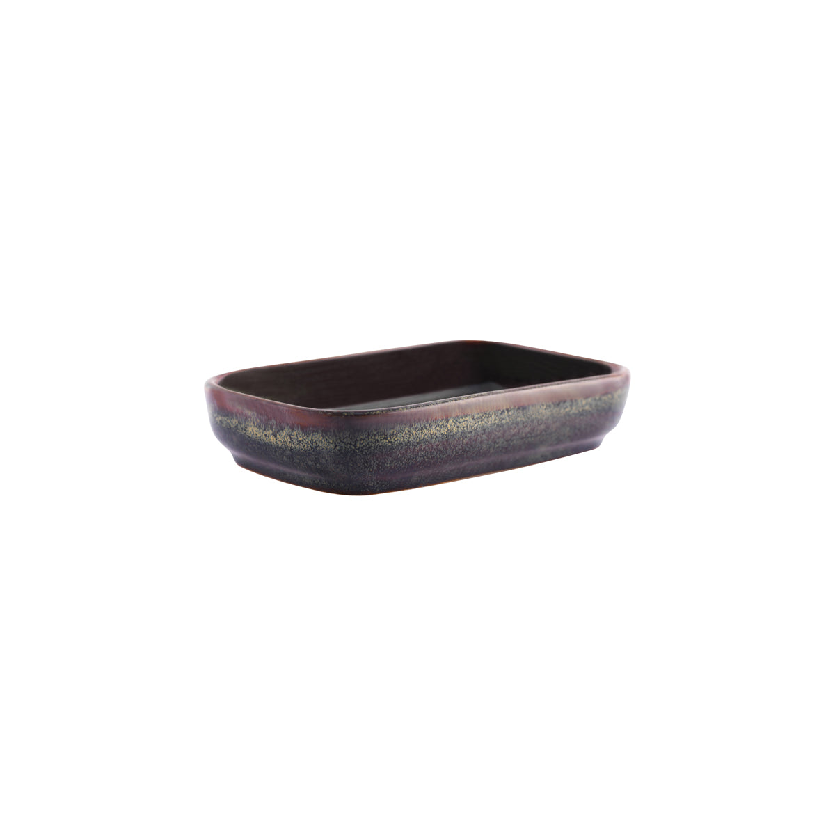 98839 Tablekraft Artistica Reactive Brown Rectangular Dish 170mm Tomkin Australia Hospitality Supplies