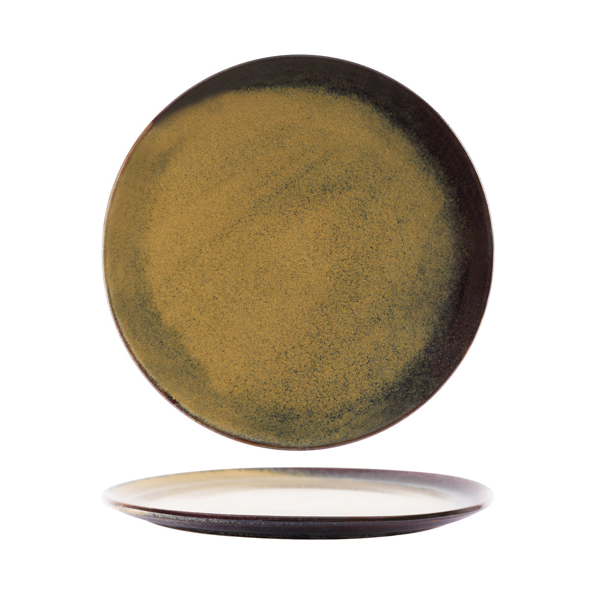 98840 Tablekraft Artistica Reactive Brown Round Platter 335mm Tomkin Australia Hospitality Supplies