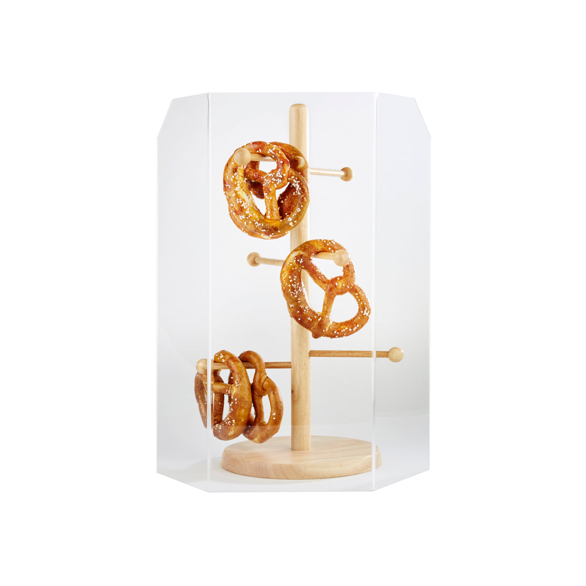 APS11557 APS APS Beechwood Pretzel Sausage Stand 200x200x500mm Tomkin Australia Hospitality Supplies