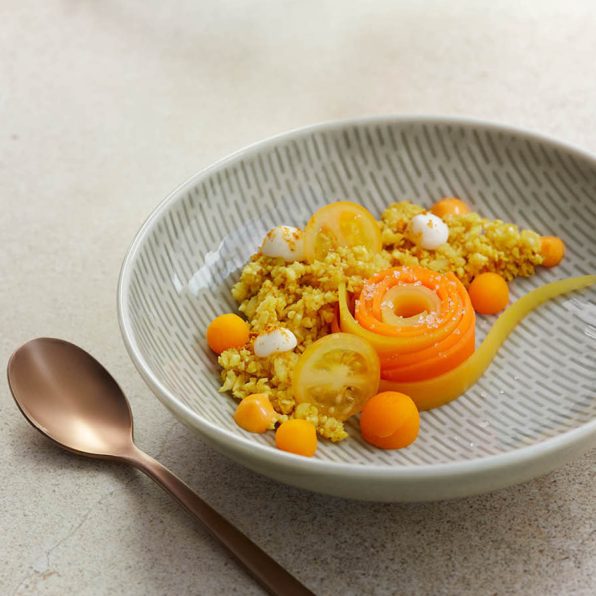 BHS6736169A Bauscher Bauscher Scope Glow Grey Round Coupe Relief Dish 190x62mm / 950ml Tomkin Australia Hospitality Supplies