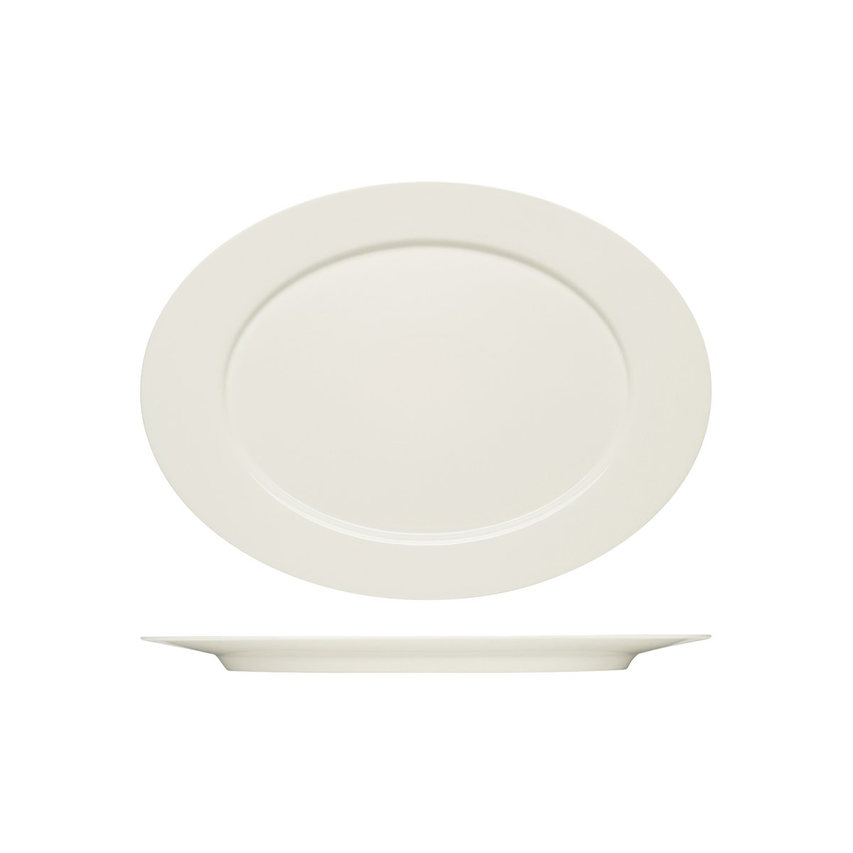 BHS6692038 Bauscher Bauscher Purity Oval Platter with Wide Rim 380x278mm Tomkin Australia Hospitality Supplies