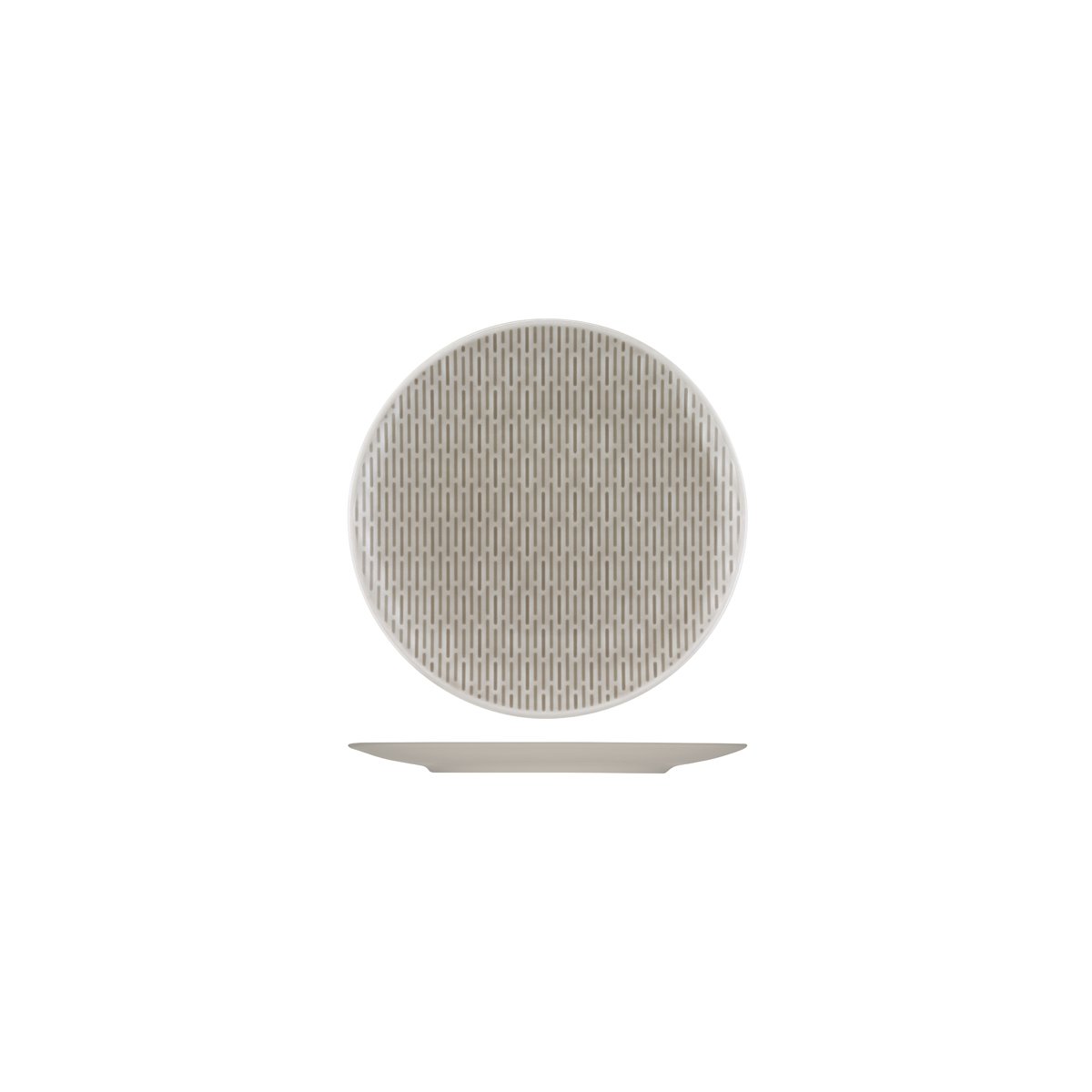 BHS6731270A Bauscher Bauscher Scope Glow Grey Round Coupe Relief Plate 200mm Tomkin Australia Hospitality Supplies