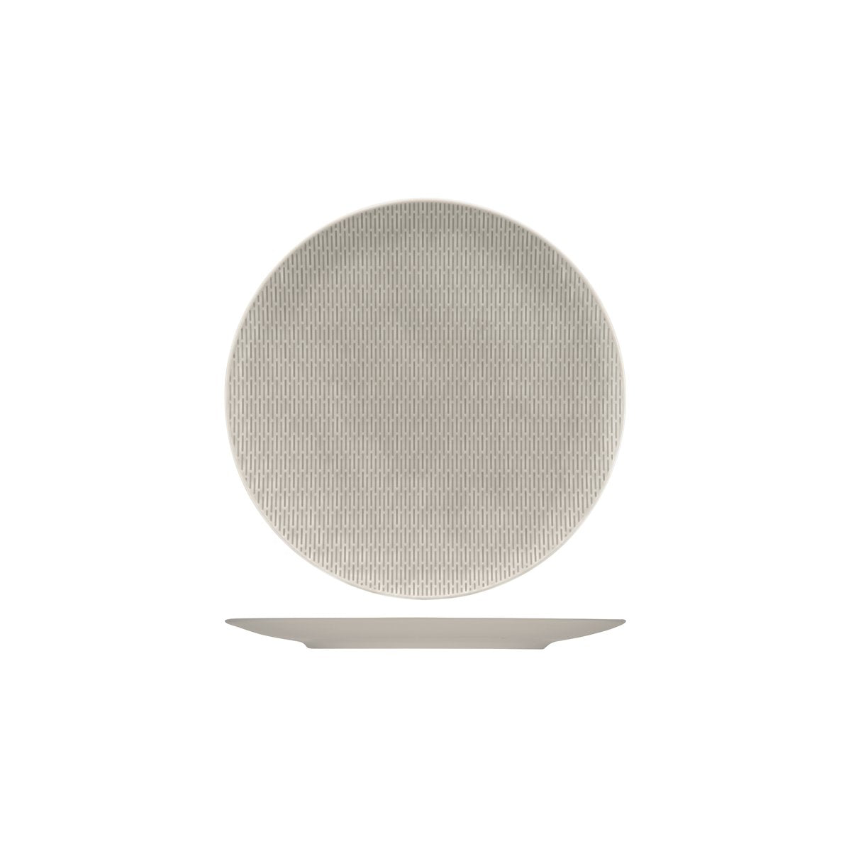 BHS6731276A Bauscher Bauscher Scope Glow Grey Round Coupe Relief Plate 260mm Tomkin Australia Hospitality Supplies