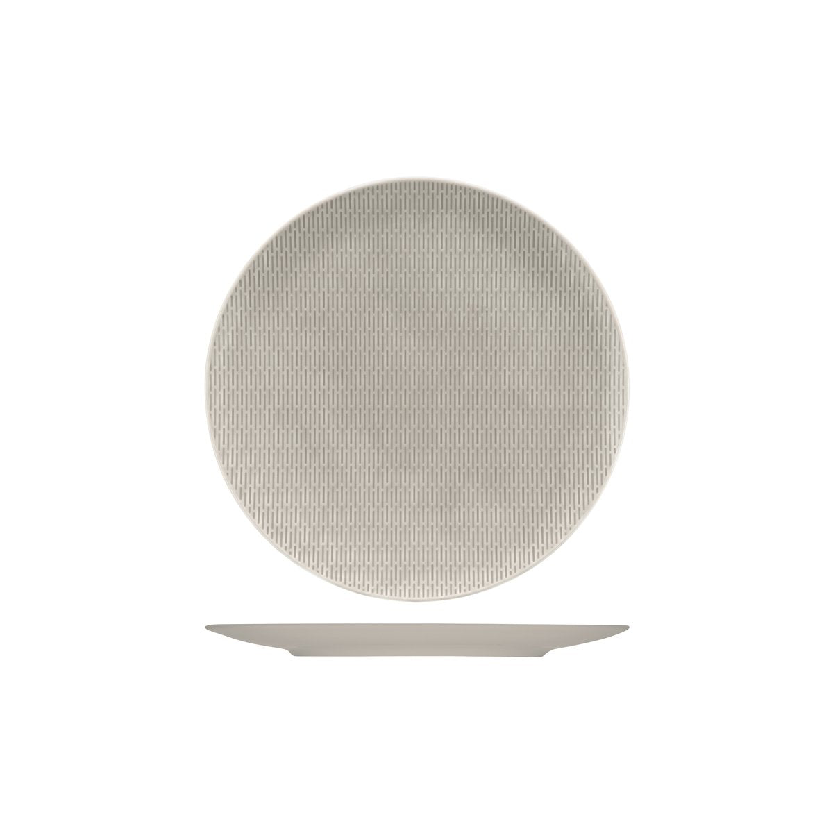 BHS6731278A Bauscher Bauscher Scope Glow Grey Round Coupe Relief Plate 280mm Tomkin Australia Hospitality Supplies